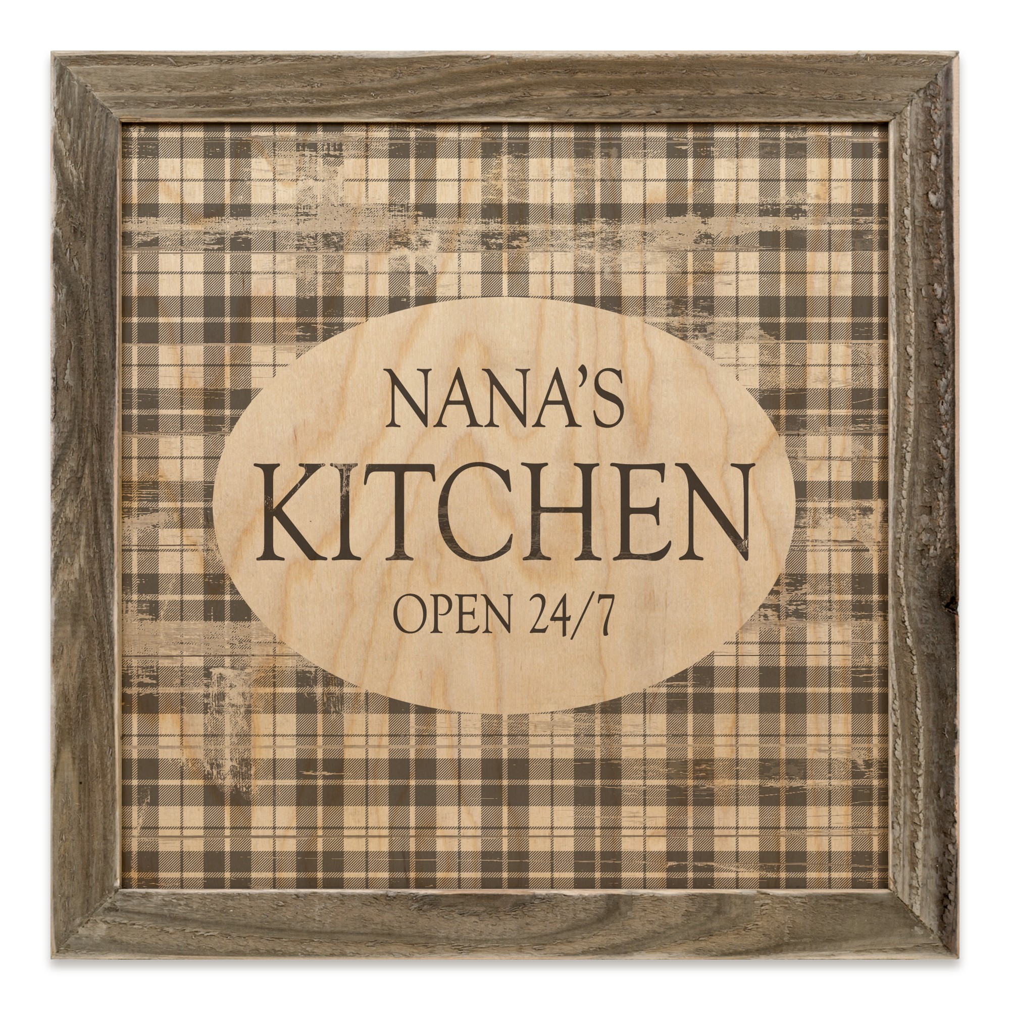 My Kitchen 12x12 Personalized Framed Wood Print