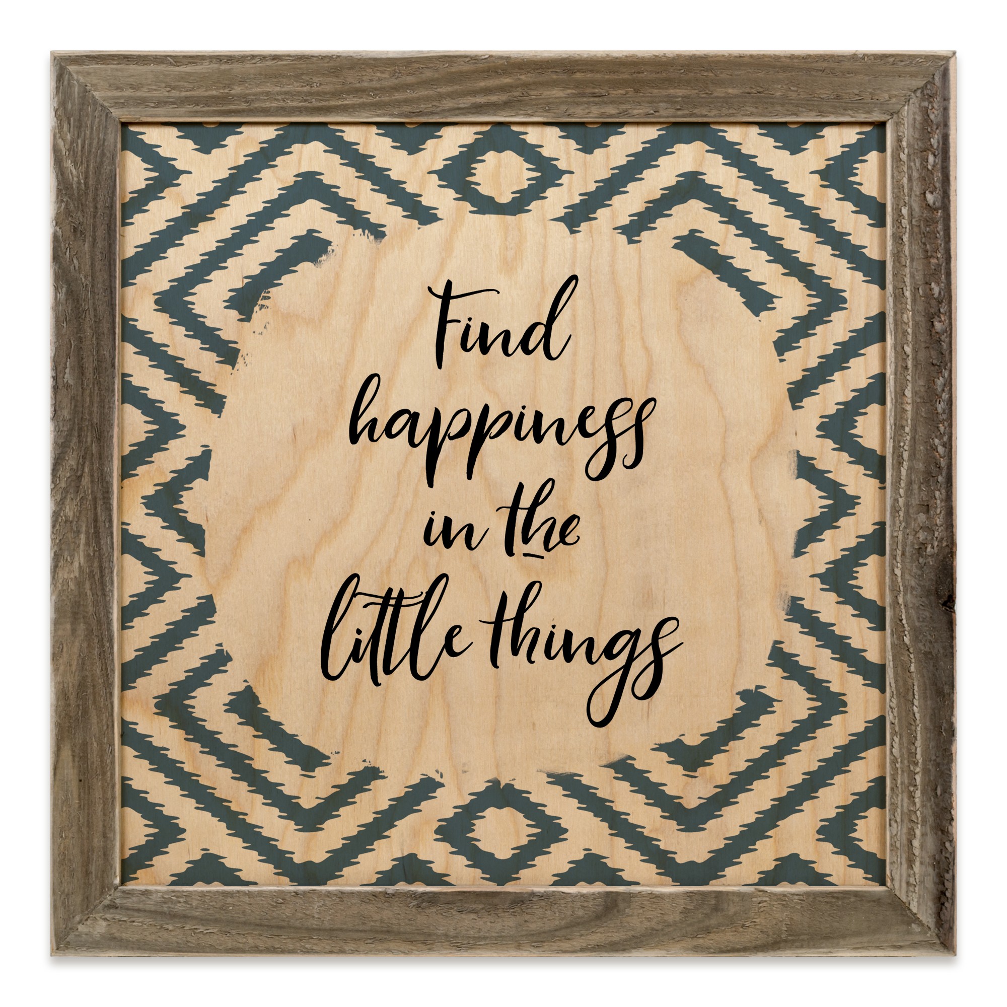 Ikat Find Happiness in the Little Things 12x12 Framed Wood Print