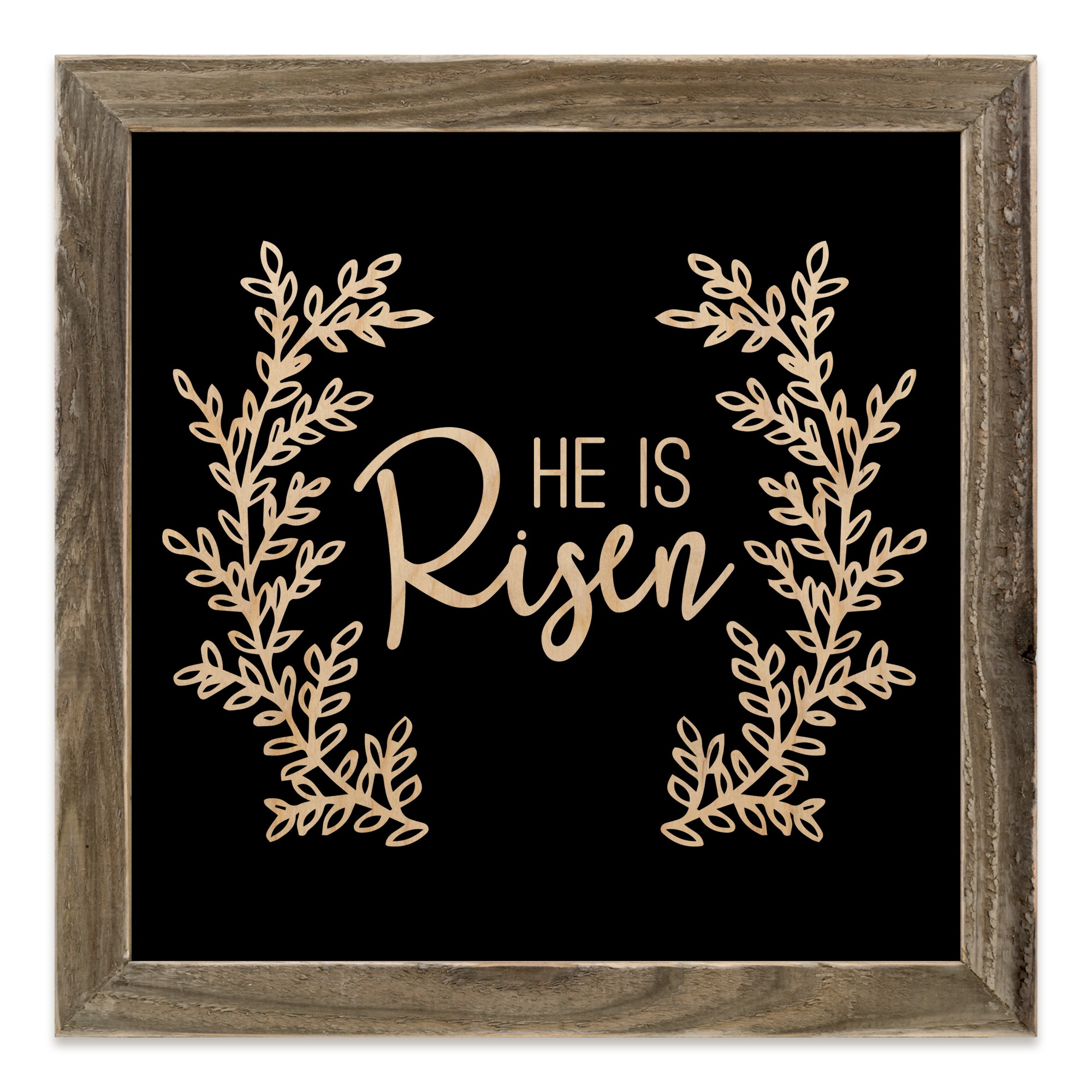 Monochromatic He is Risen 12x12 Framed Wood Print