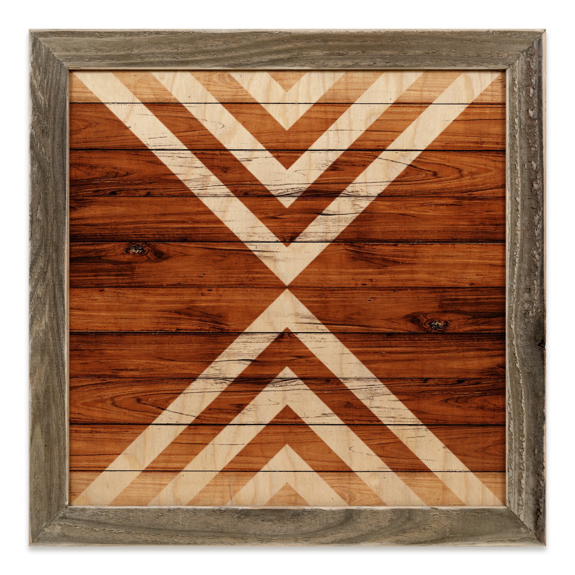 White Tribal Lines Pattern 12x12 Framed Wood Print