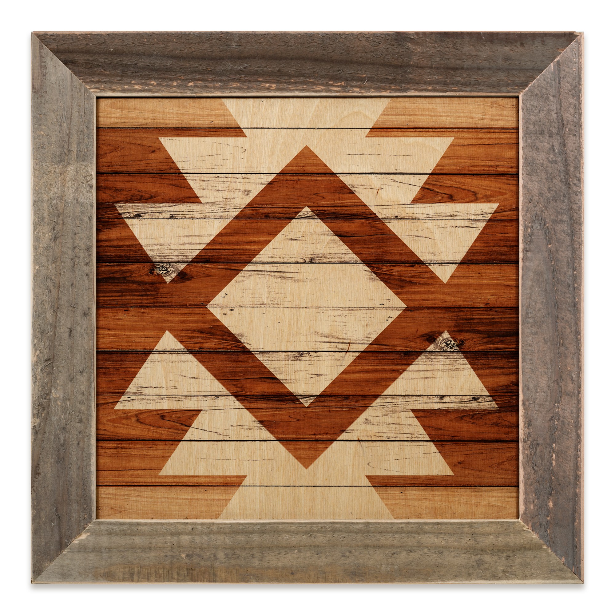 White Tribal Symbol 12x12 Framed Wood Print