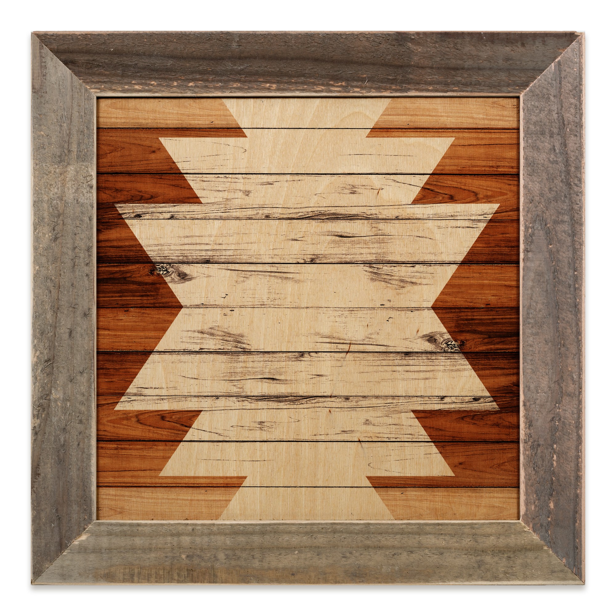 White Tribal Symbol 12x12 Framed Wood Print