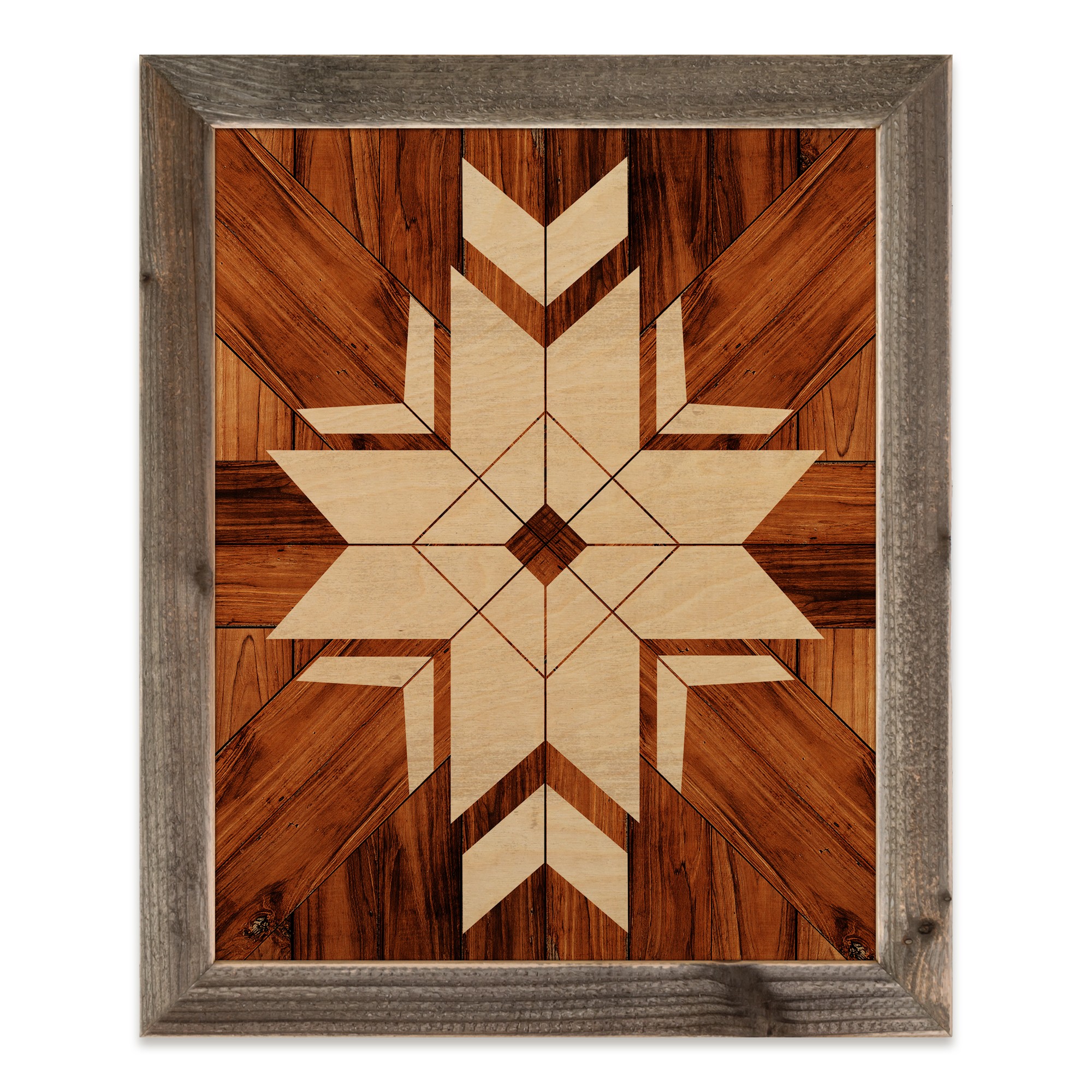 Tribal Triangle Pattern 20x16 Framed Wood Print
