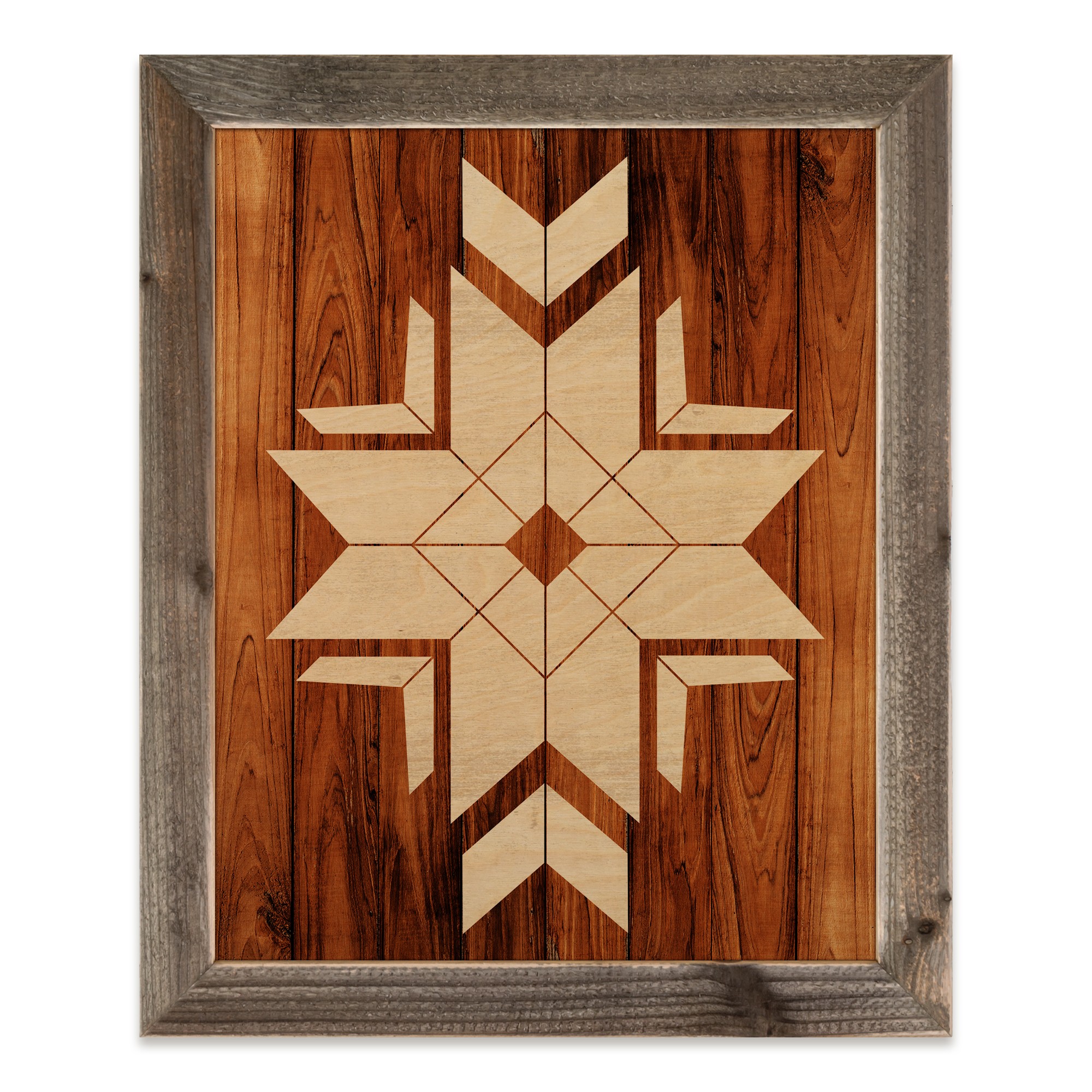 Tribal Triangle Pattern 20x16 Framed Wood Print