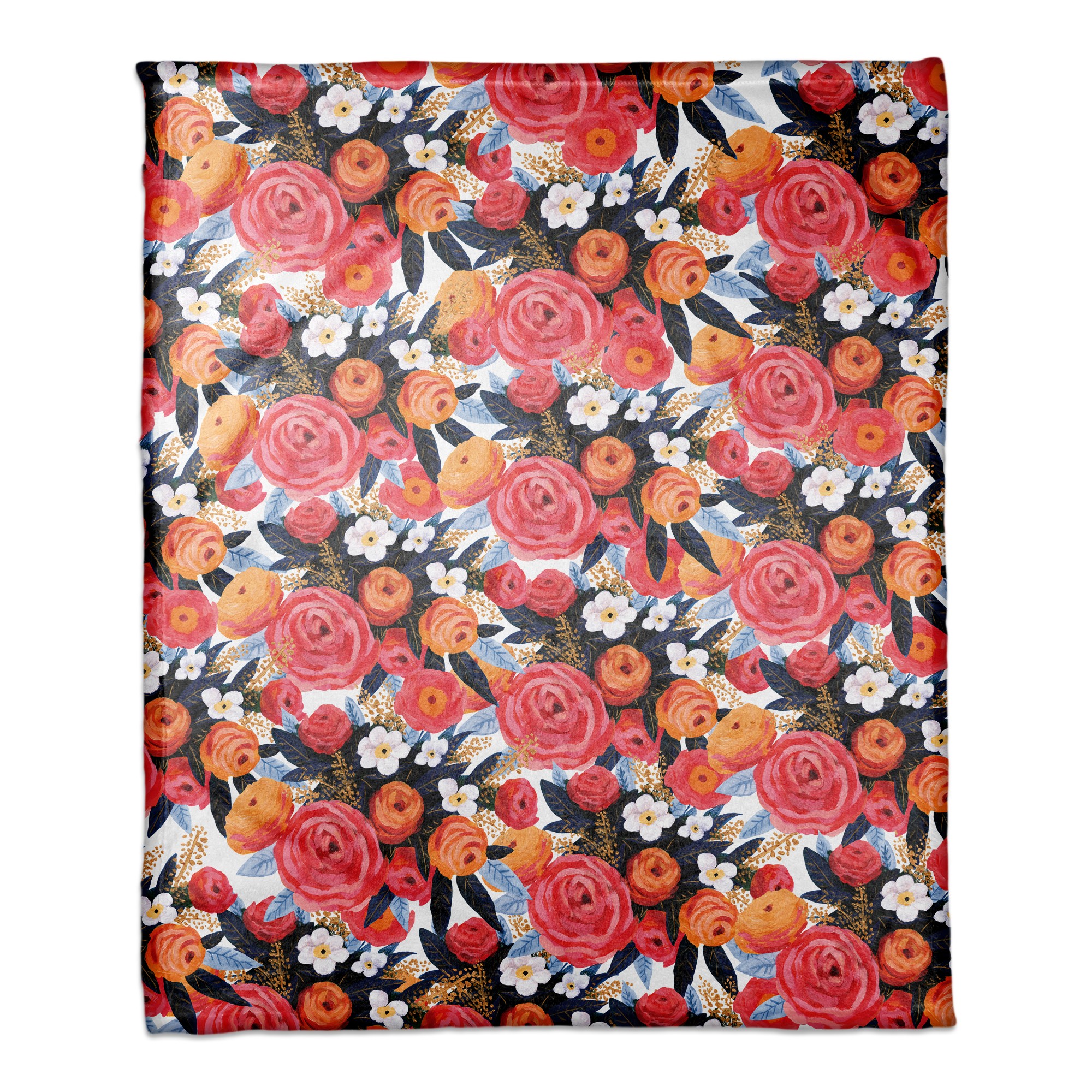 Sunset Floral Pattern 50x60 Coral Fleece Blanket