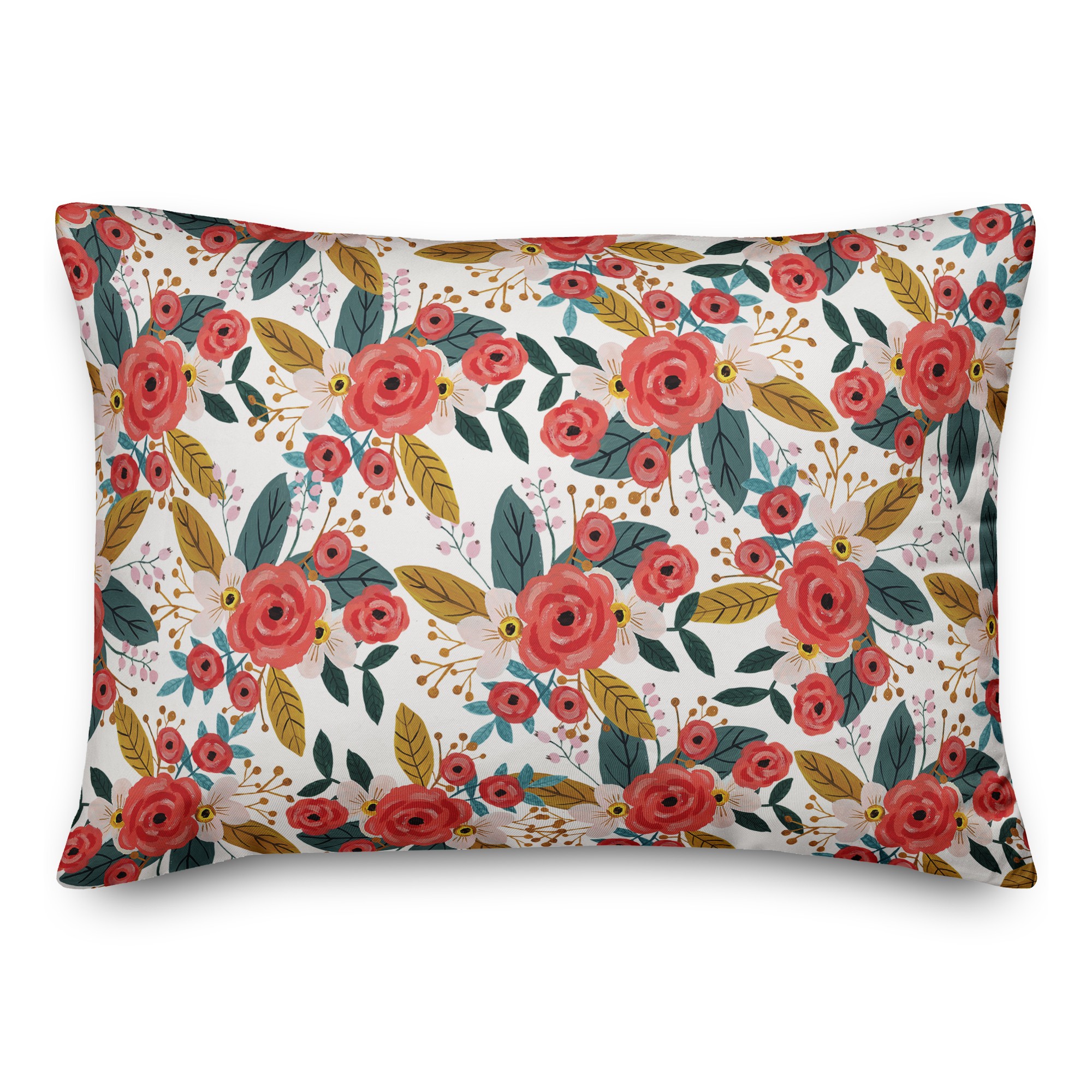 Blush Floral Pattern 14x20 Spun Poly Pillow