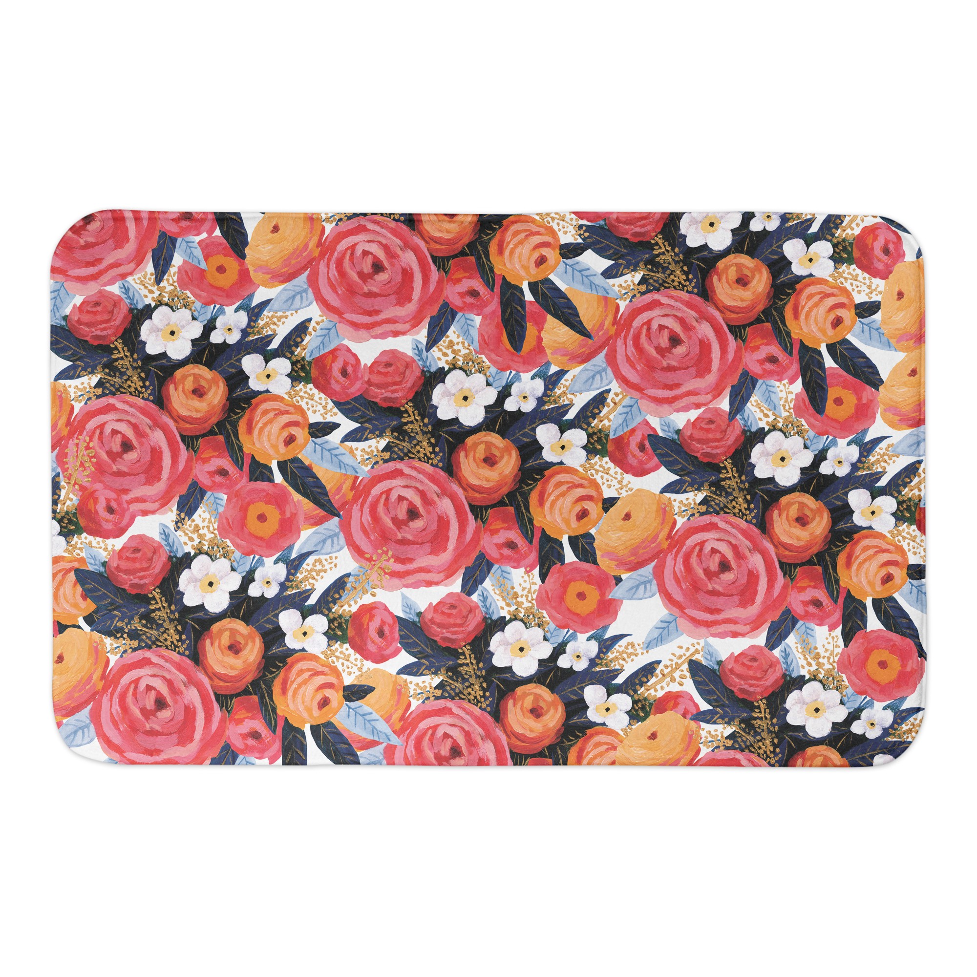 Sunset Floral Pattern 34x21 Bath Mat