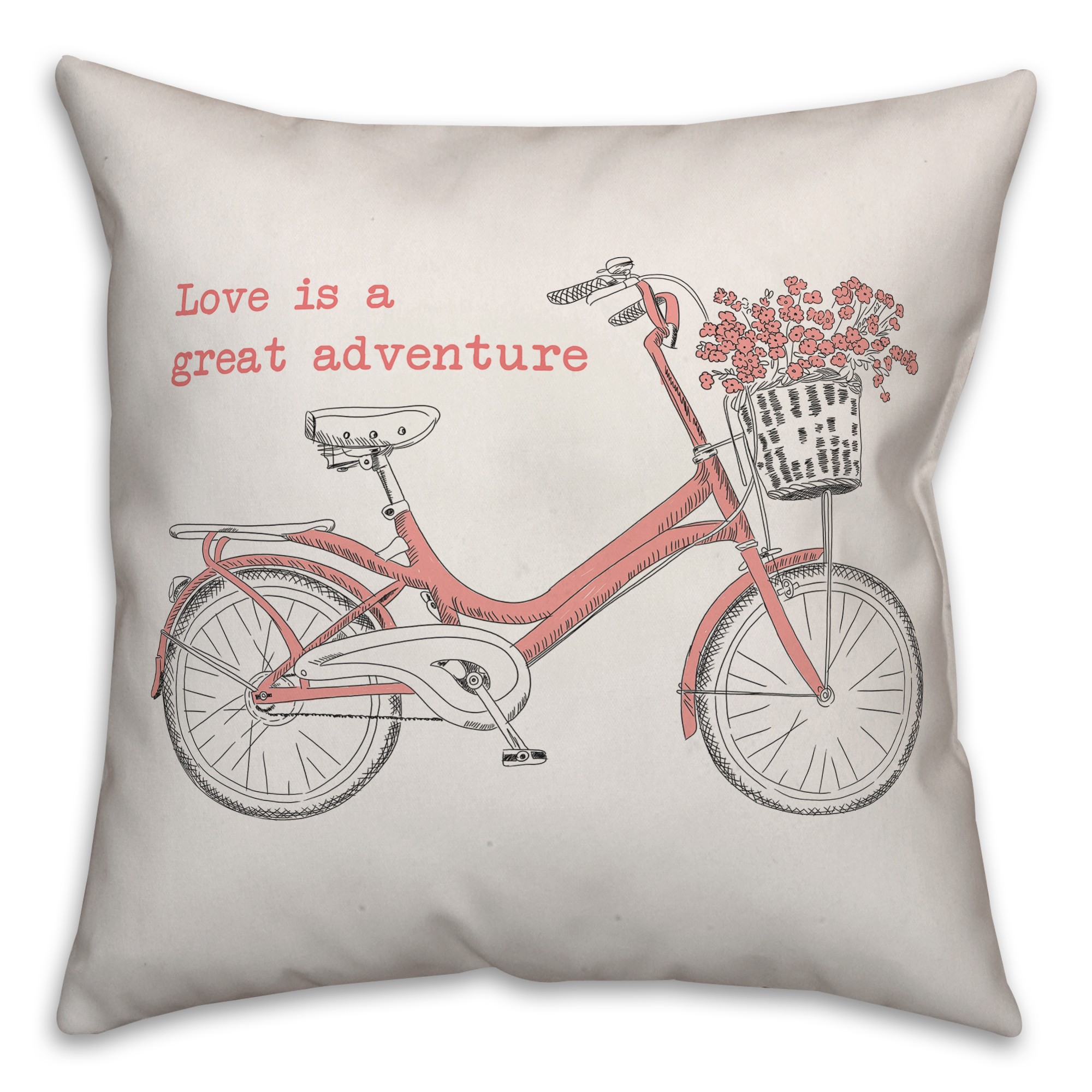 Love is a Great Adventure 18x18 Spun Poly Pillow