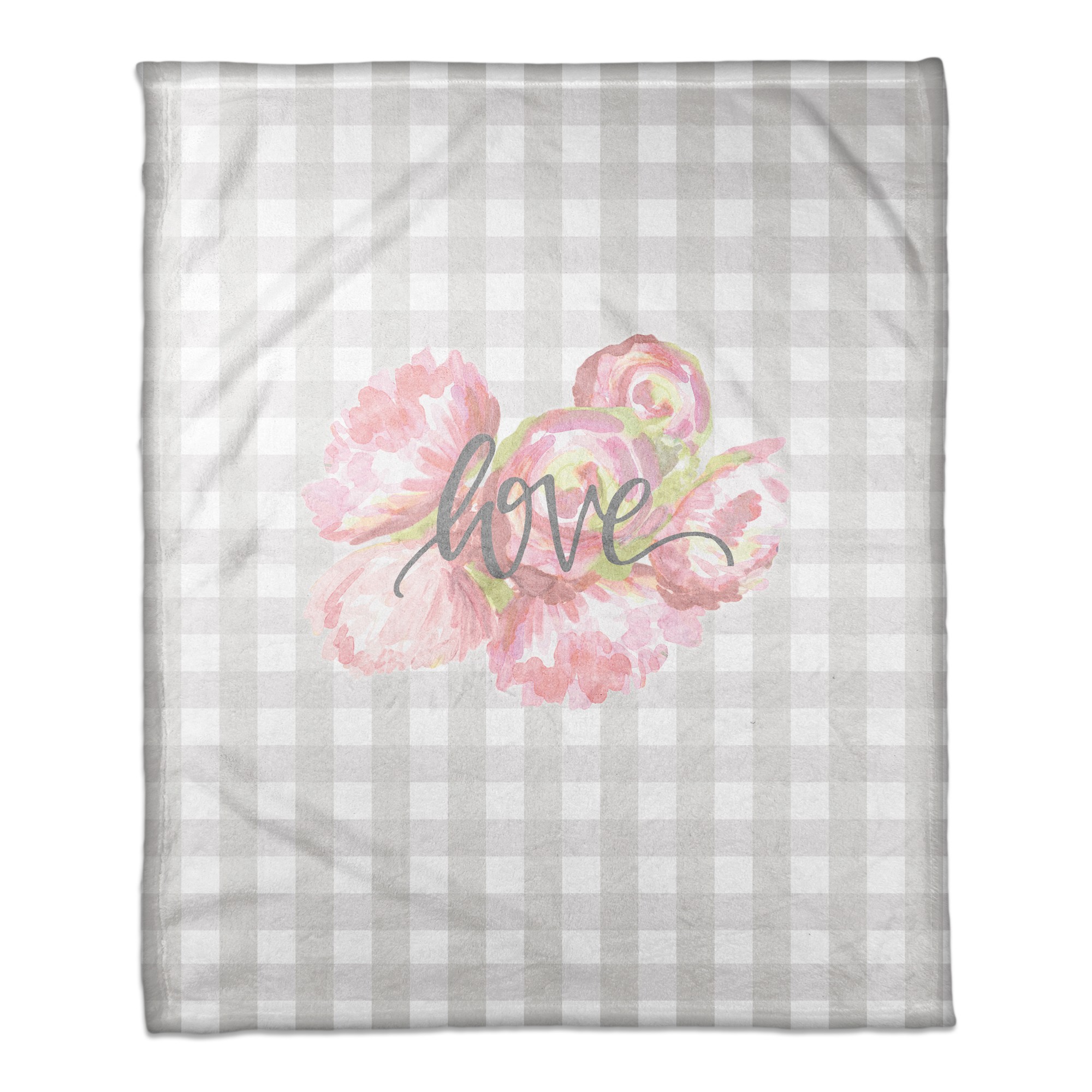 Love Gray Buffalo Check 50x60 Coral Fleece Blanket