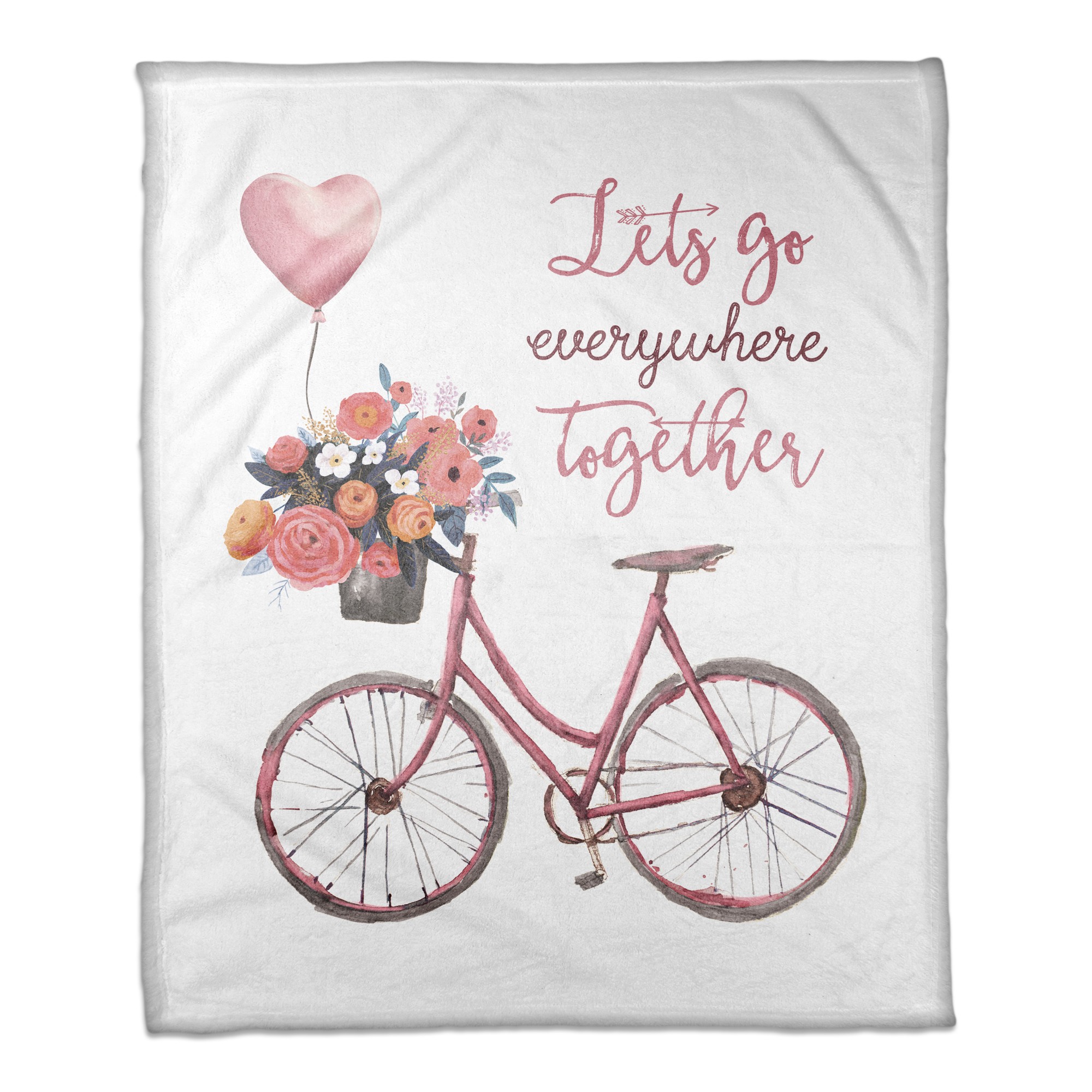 Let's Go Everywhere Together 50x60 Coral Fleece Blanket