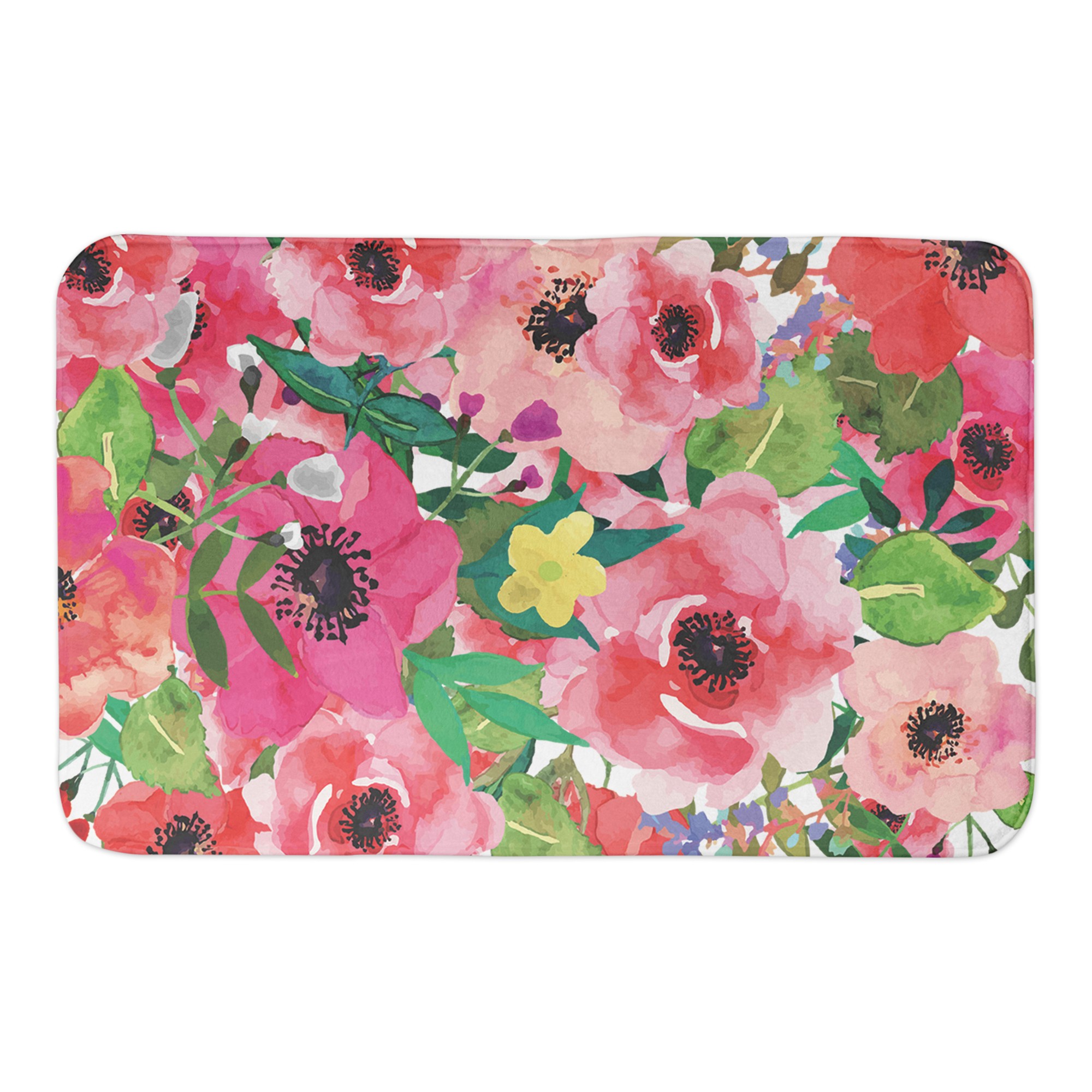 Bright Floral Pattern 34x21 Bath Mat