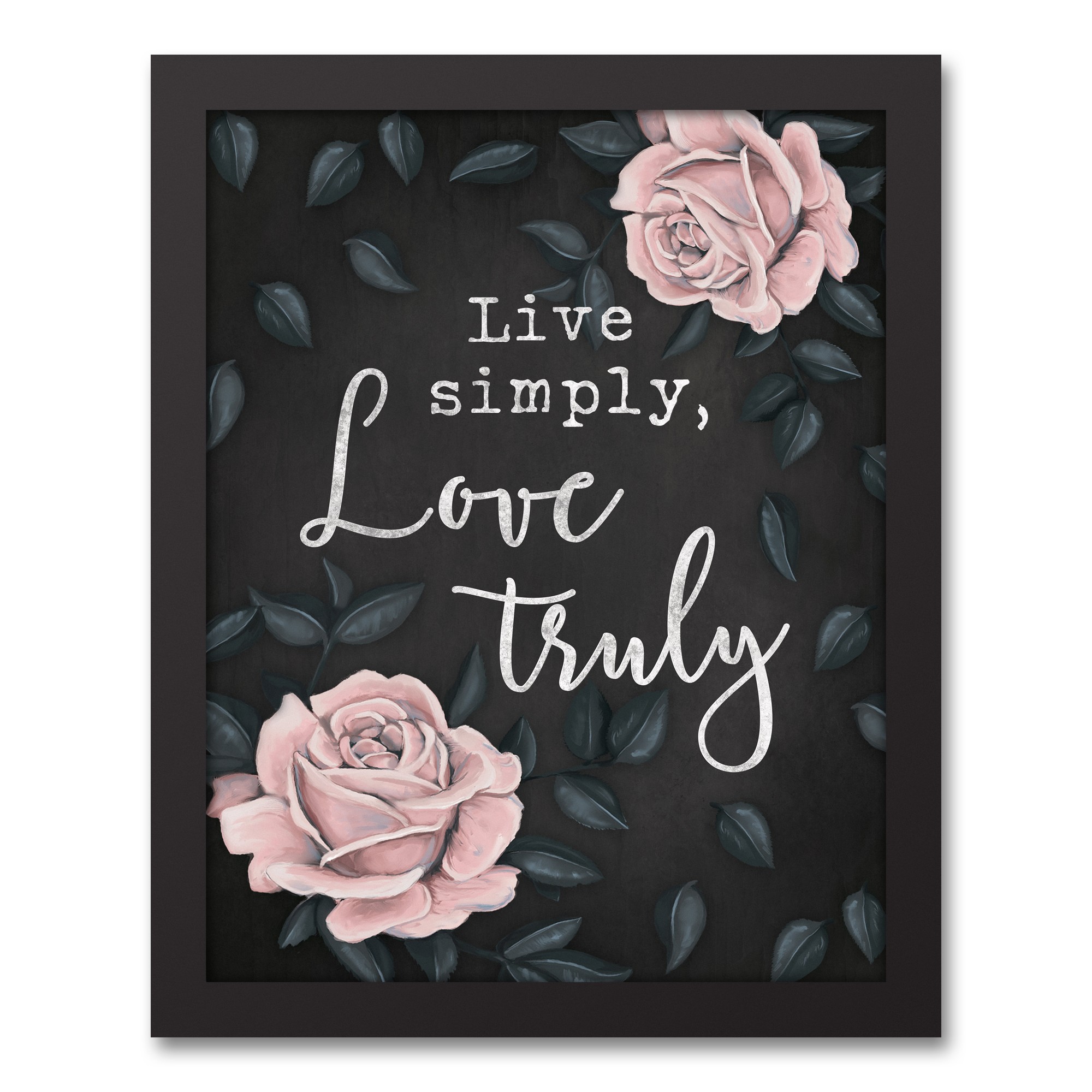 Live Simply, Love Truly 11x14 Black Framed Canvas