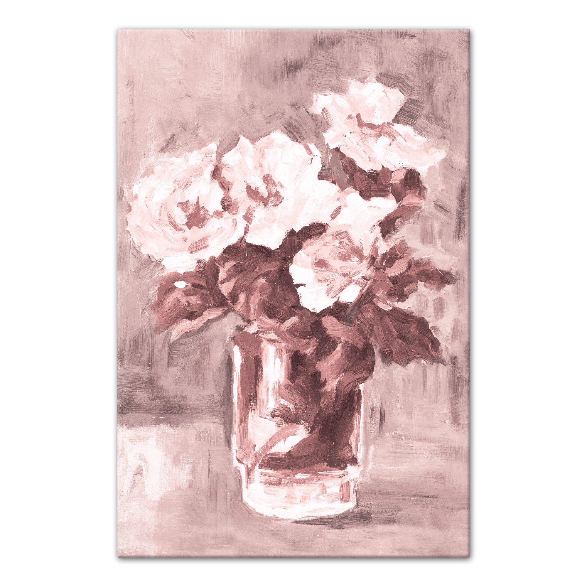 Abstract Flowers in Vase 24x36 Canvas Wall Art