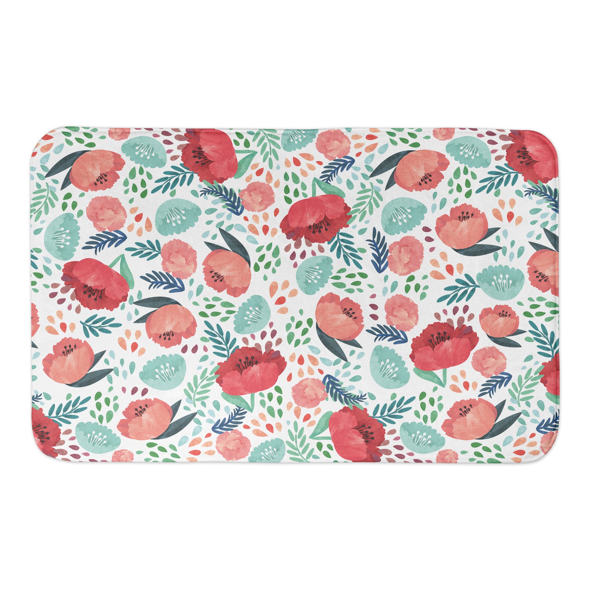 Abstract Floral 34x21 Bath Mat
