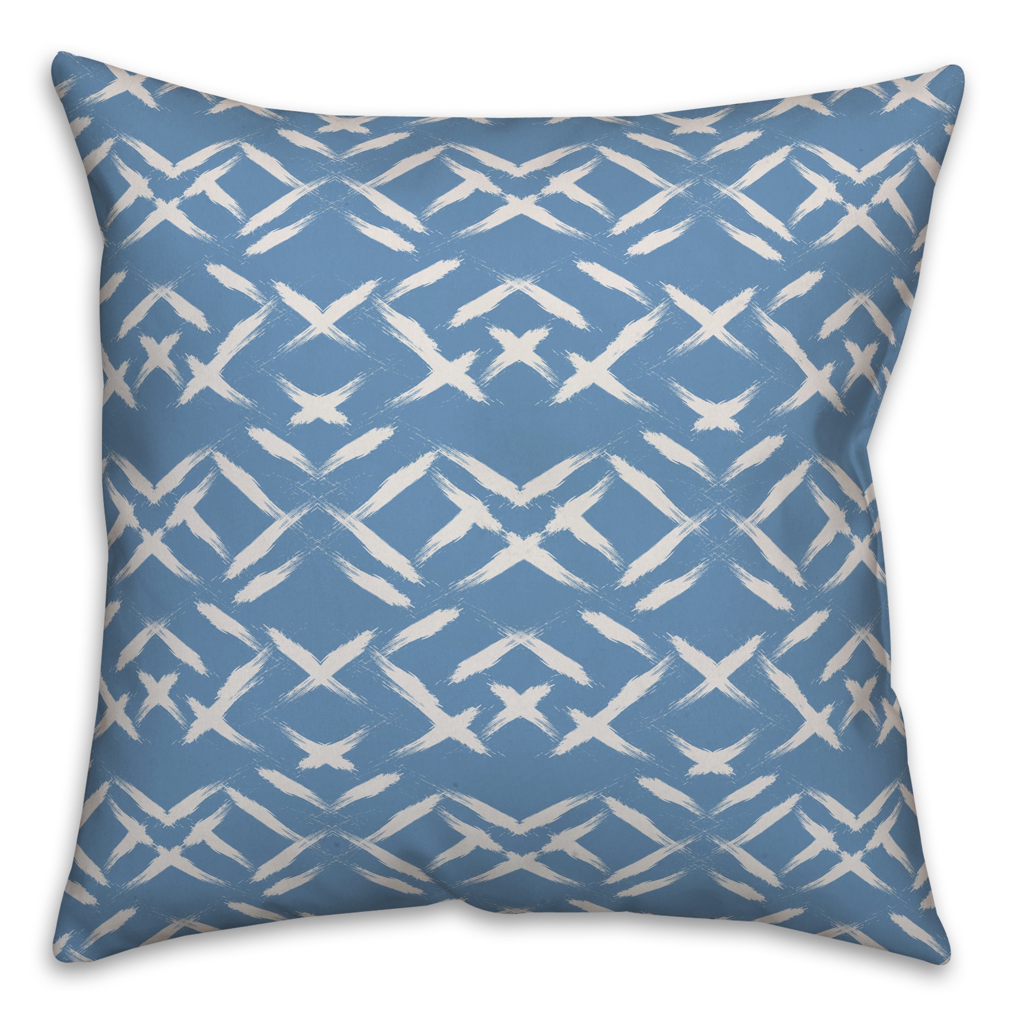 Blue and White Aztec Pattern Pillow