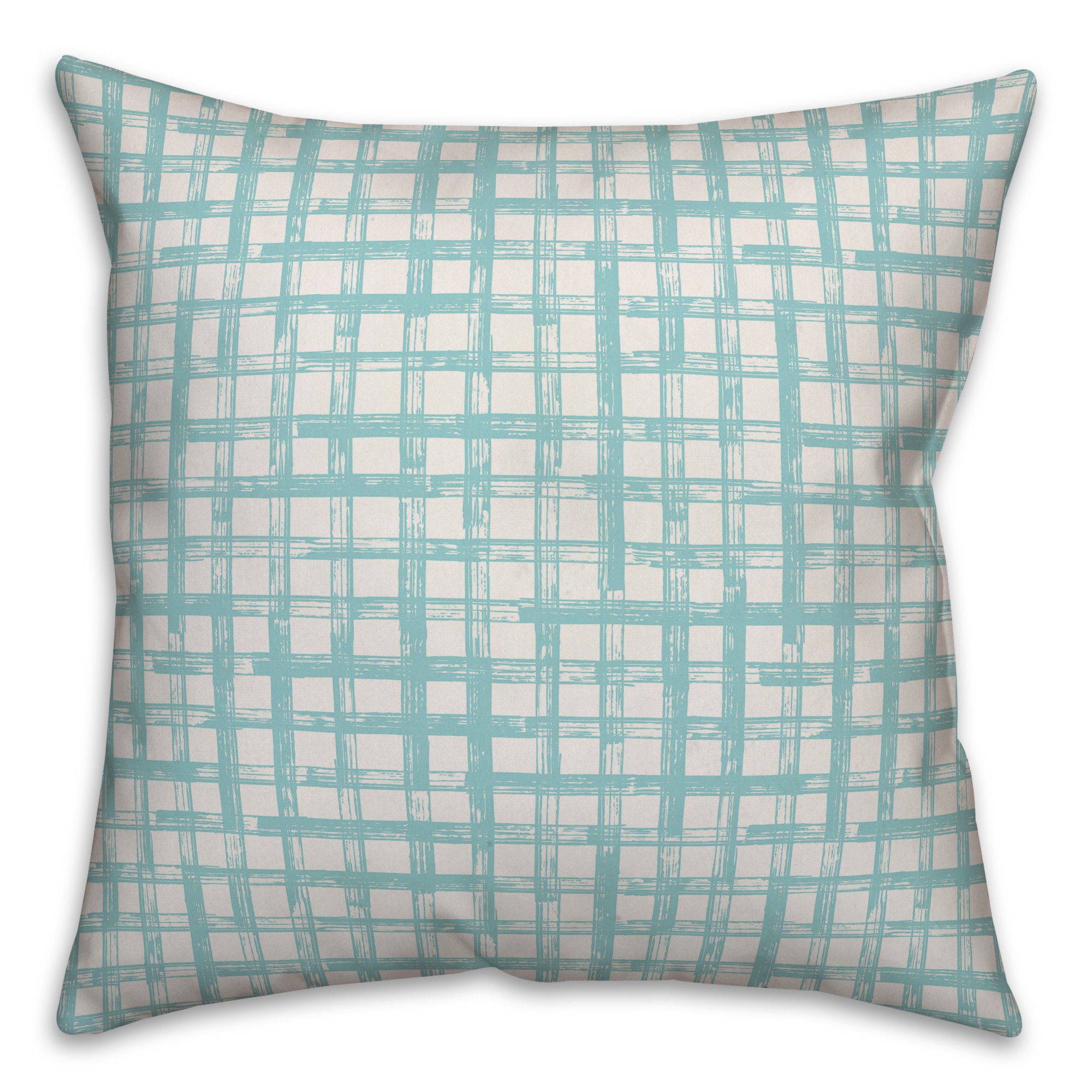Painterly Plaid Pillow