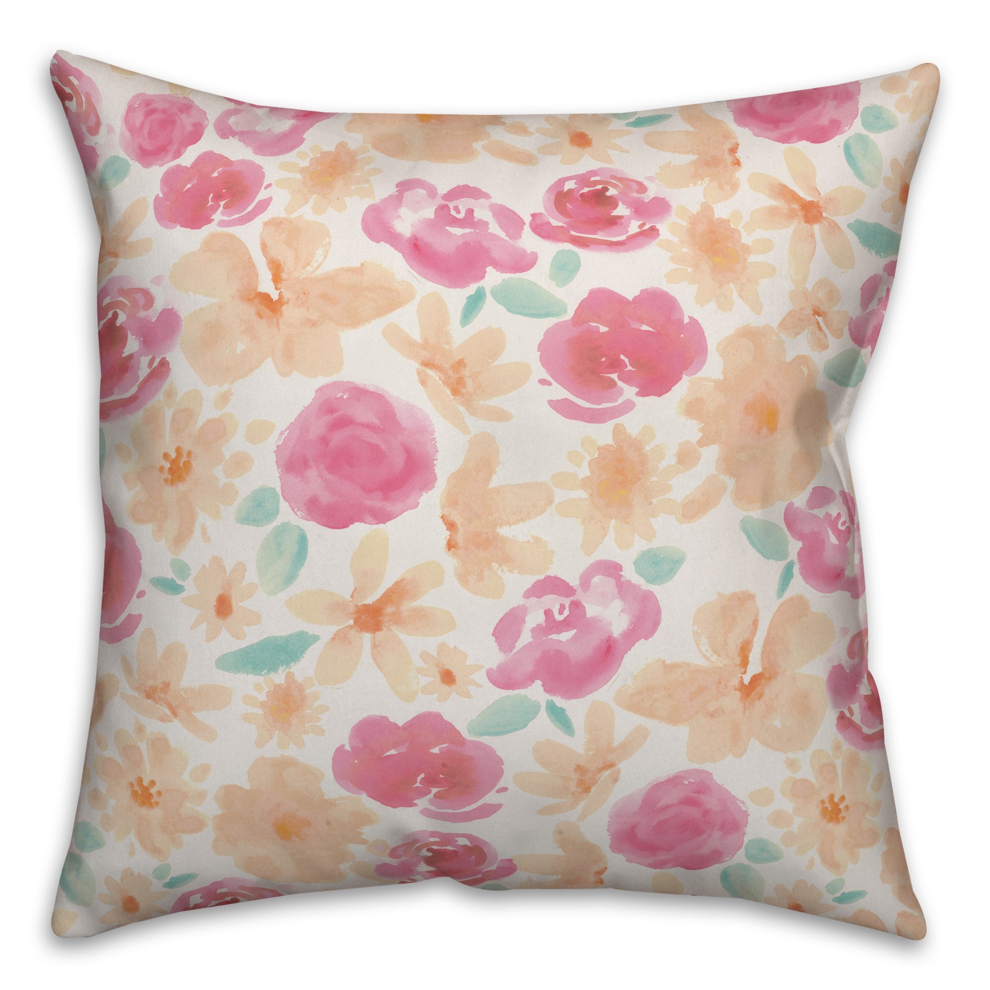 Painterly Florals Pillow