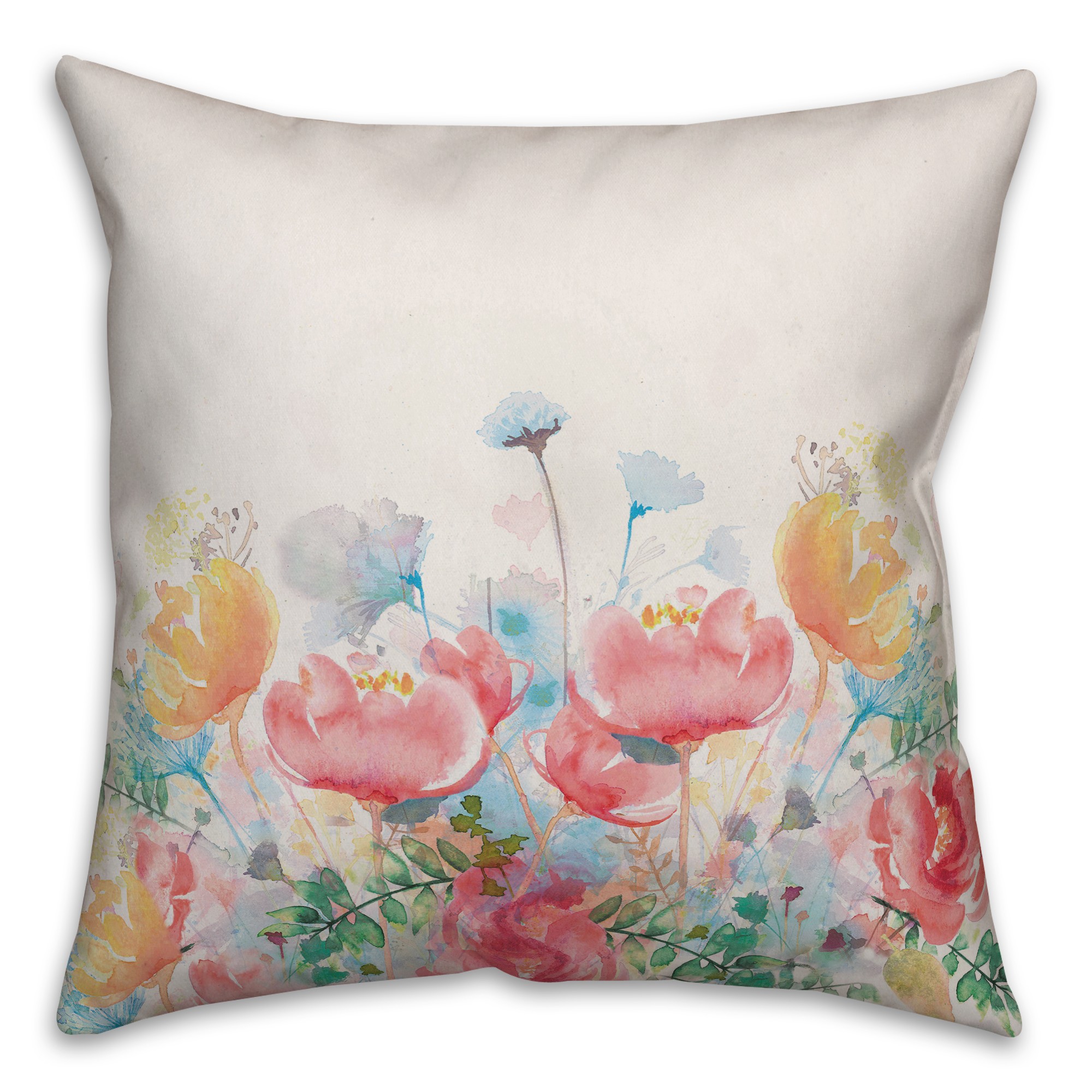 Painterly Flower Garden Pillow