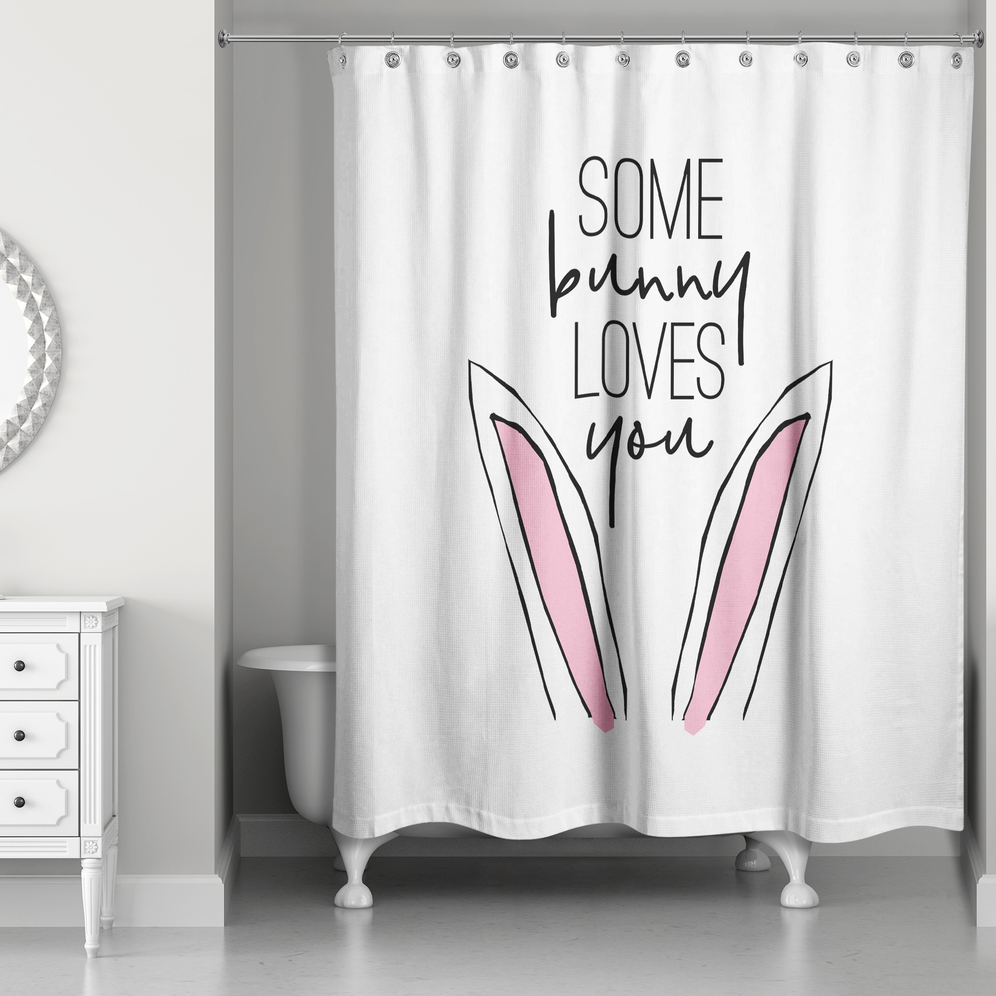 Some Bunny Loves You 71x74 Shower Curtain