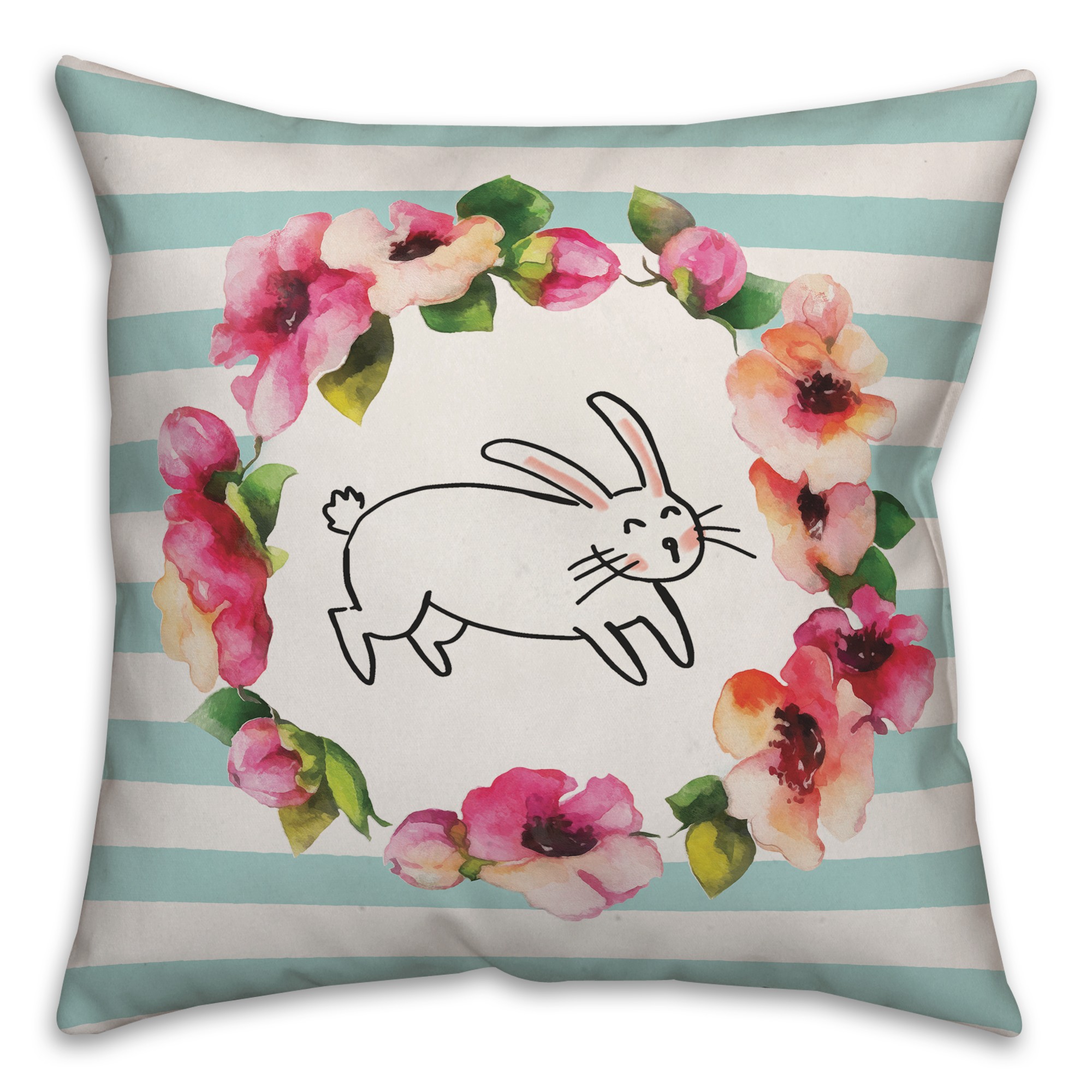 Bunny Silhouette 18x18 Spun Poly Pillow