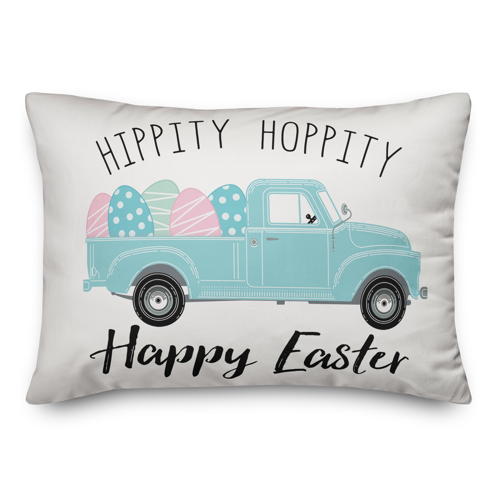 Hippity Hoppity Easter Truck 14x20 Spun Poly Pillow