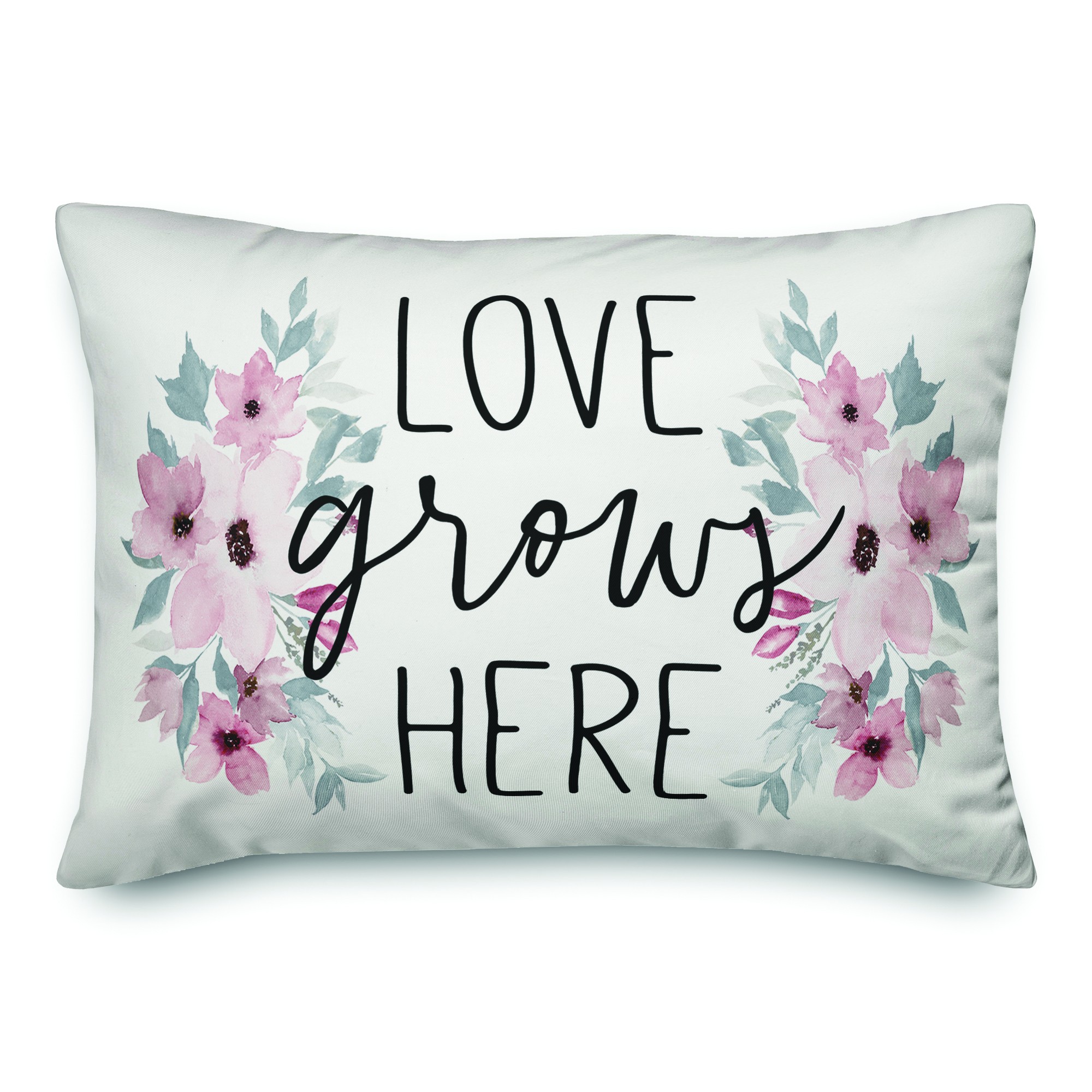 Love Grows Here 14x20 Spun Poly Pillow