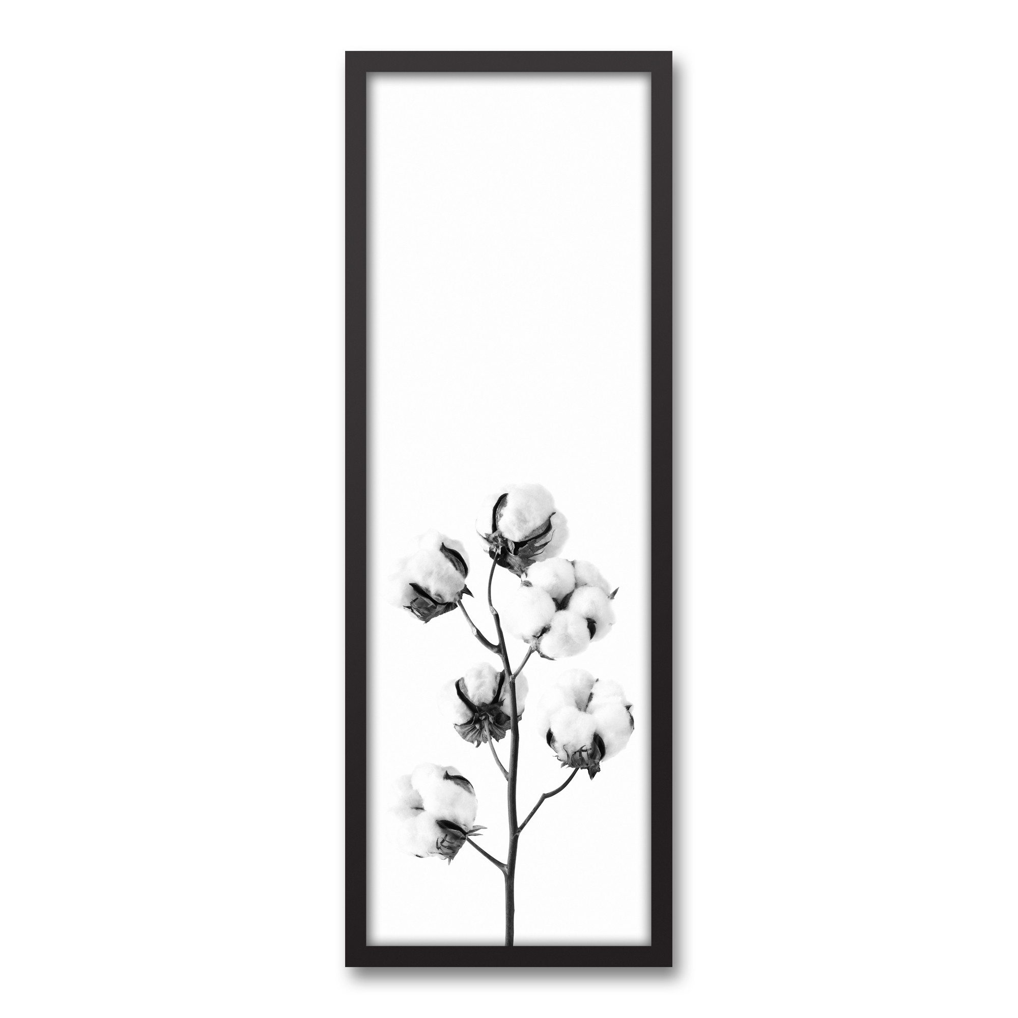 Black and White Cotton Stem Wall Art