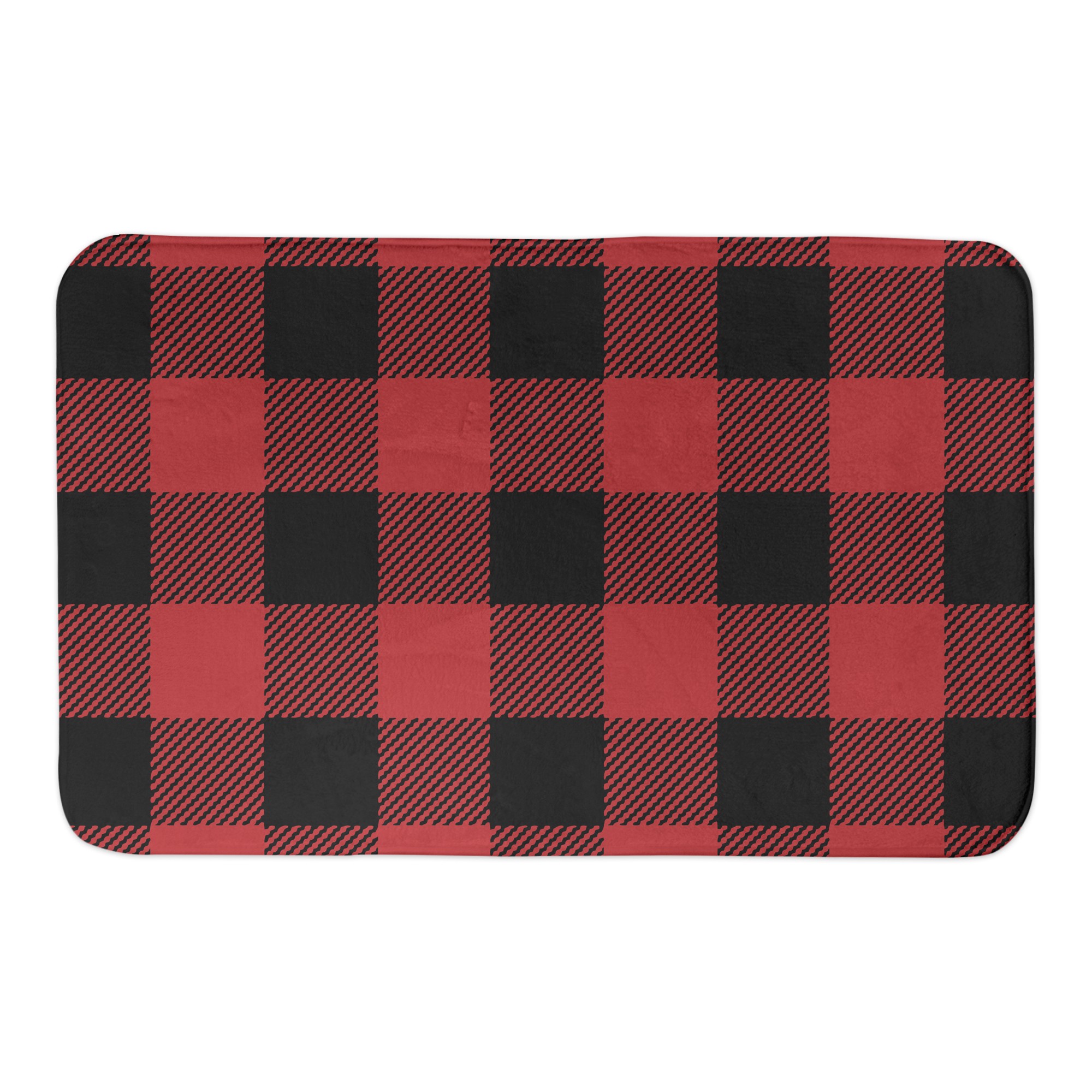 Red and Black Buffalo Check 34x21 Bath Mat