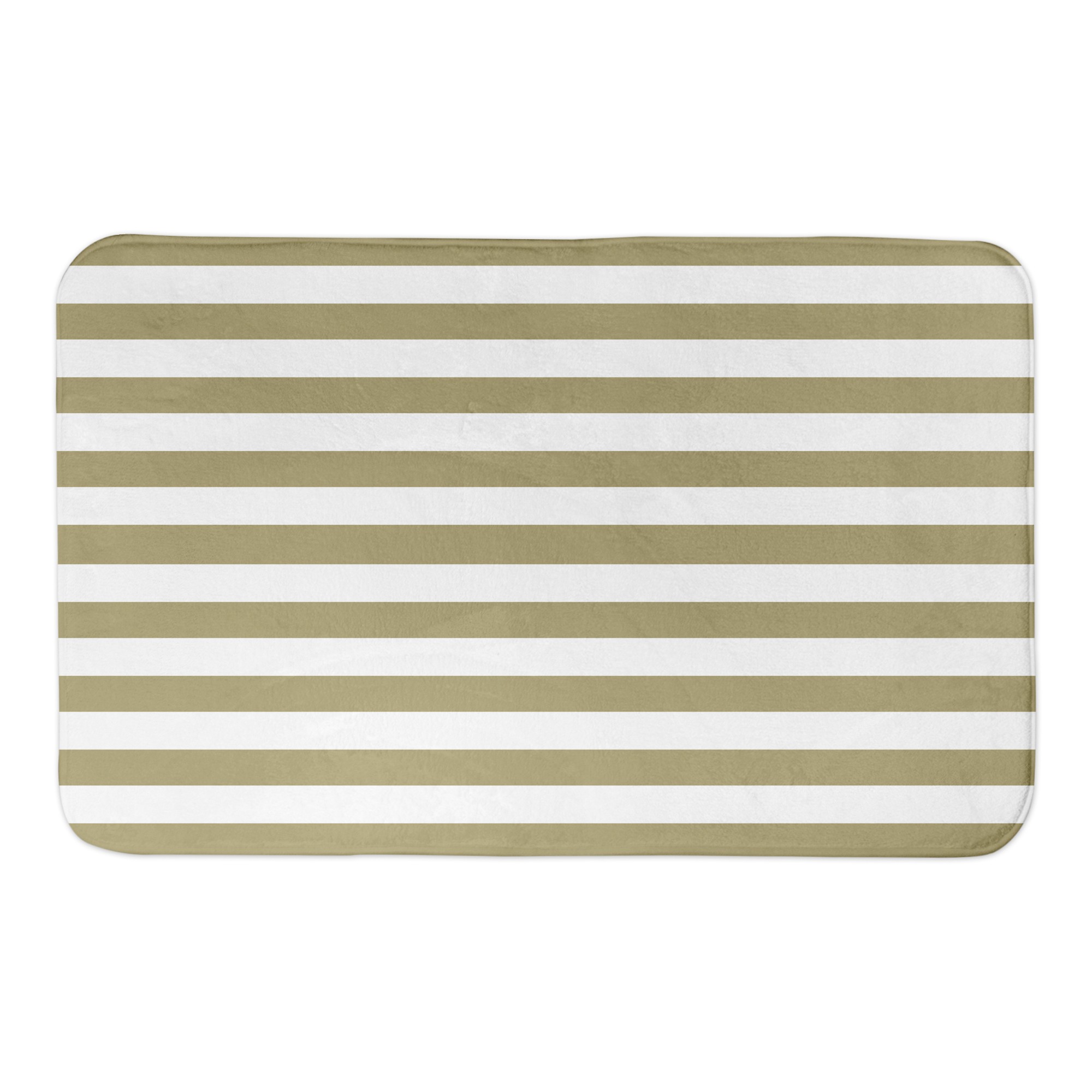 Gold and White Stripes 34x21 Bath Mat