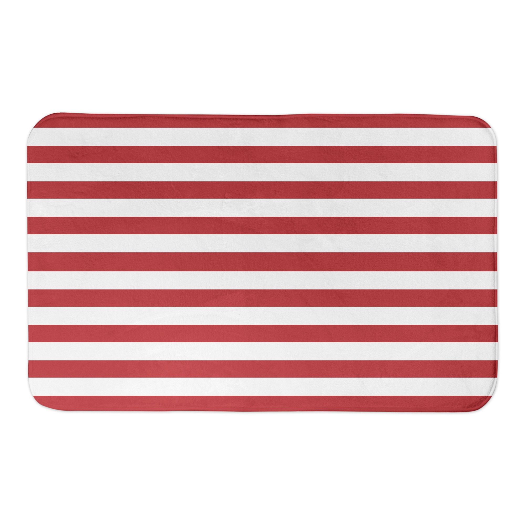 Red and White Stripes 34x21 Bath Mat