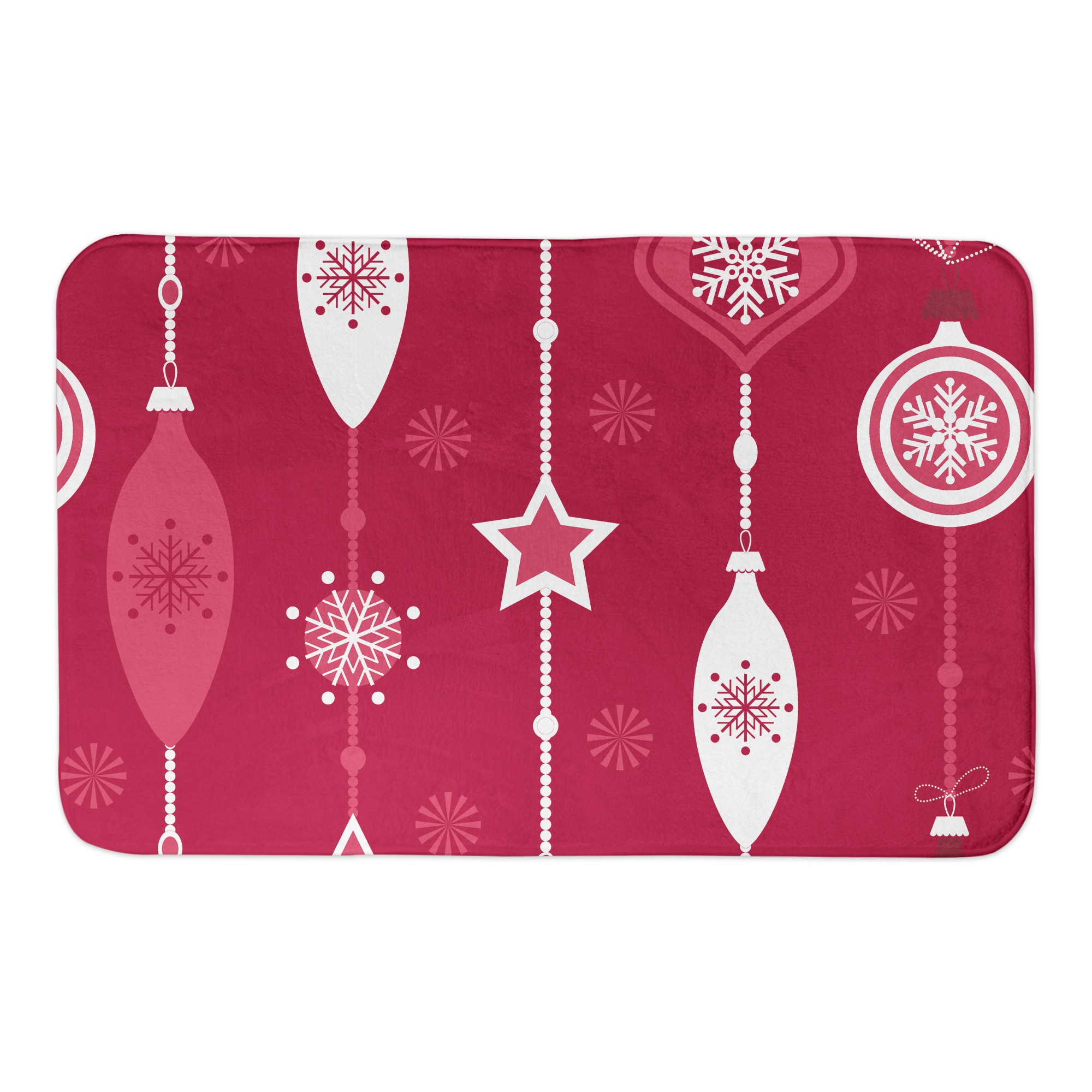 Red Ornament Pattern 34x21 Bath Mat