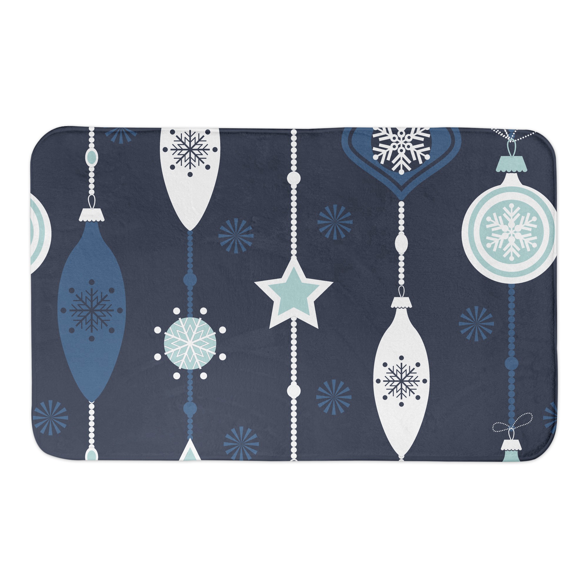 Blue Ornament Pattern 34x21 Bath Mat