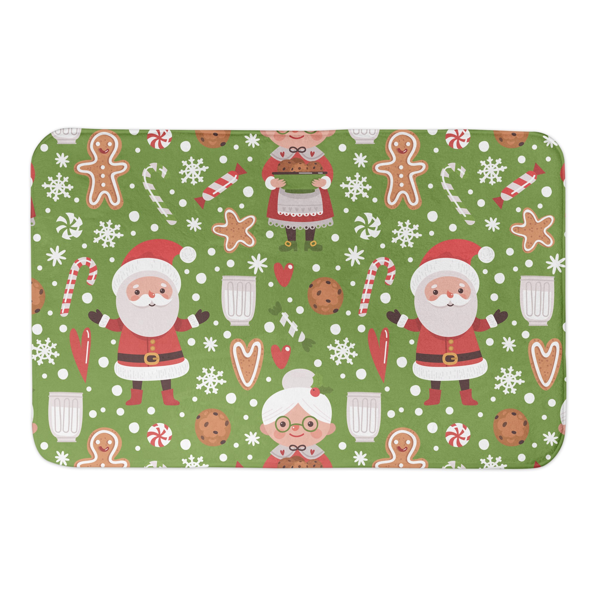 Mr. and Mrs. Claus Pattern 34x21 Bath Mat