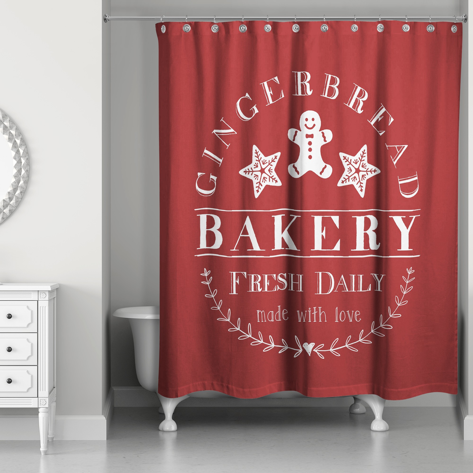 Gingerbread Bakery 71x74 Shower Curtain
