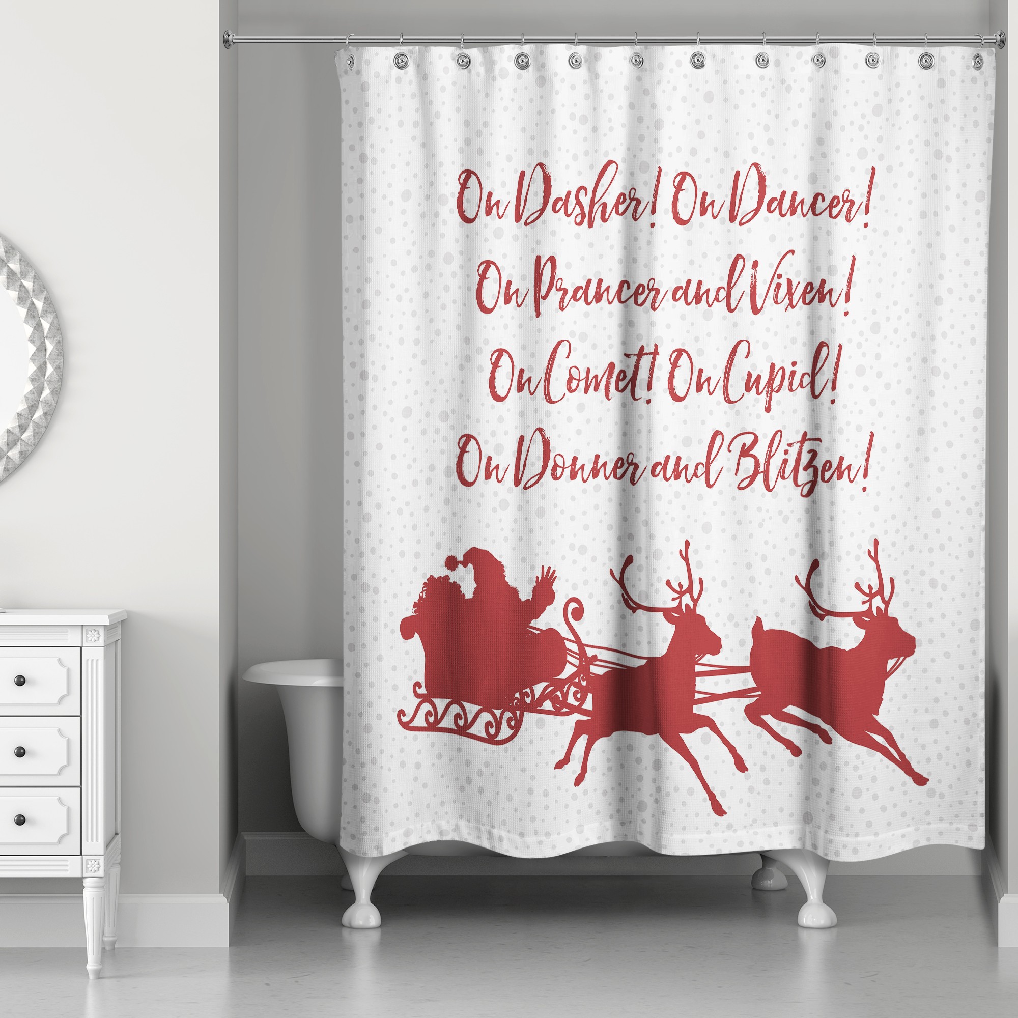 Reindeer Role Call 71x74 Shower Curtain