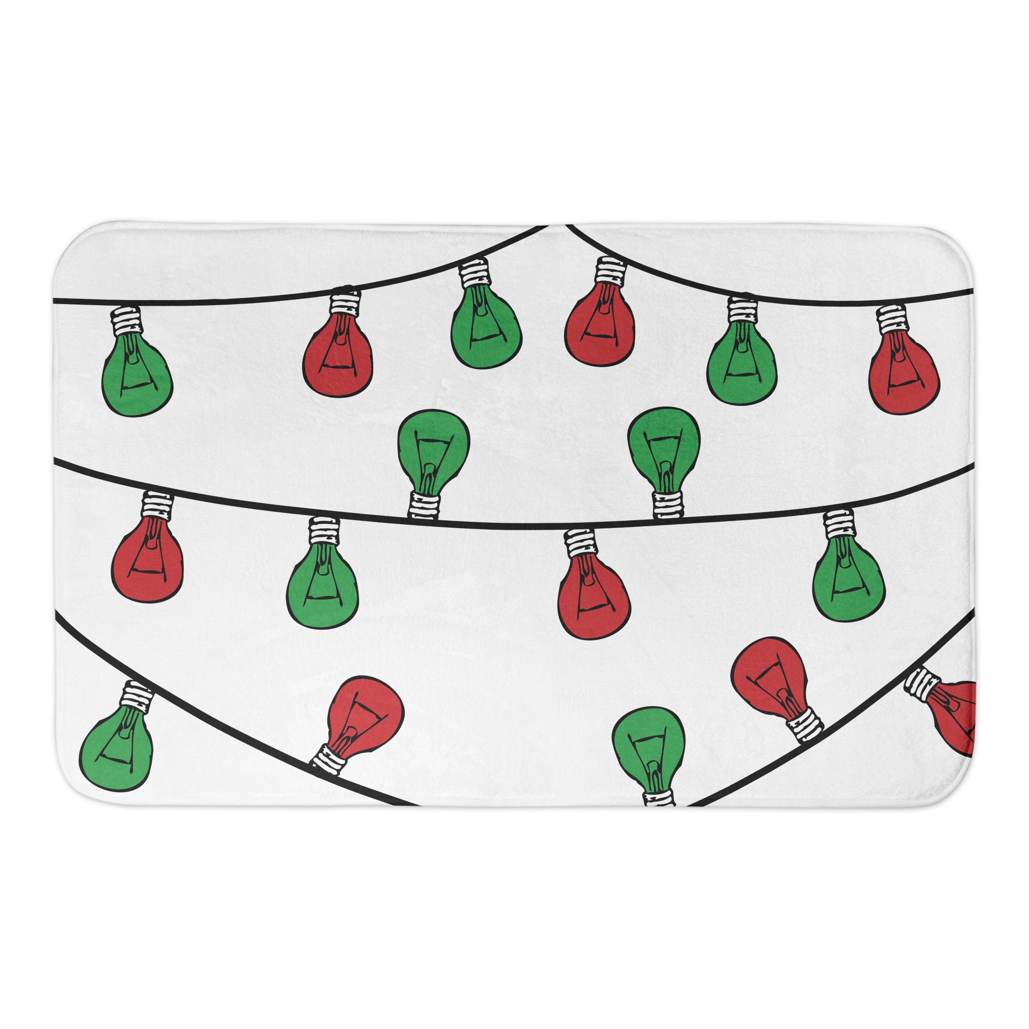 Christmas String Lights 34x21 Bath Mat