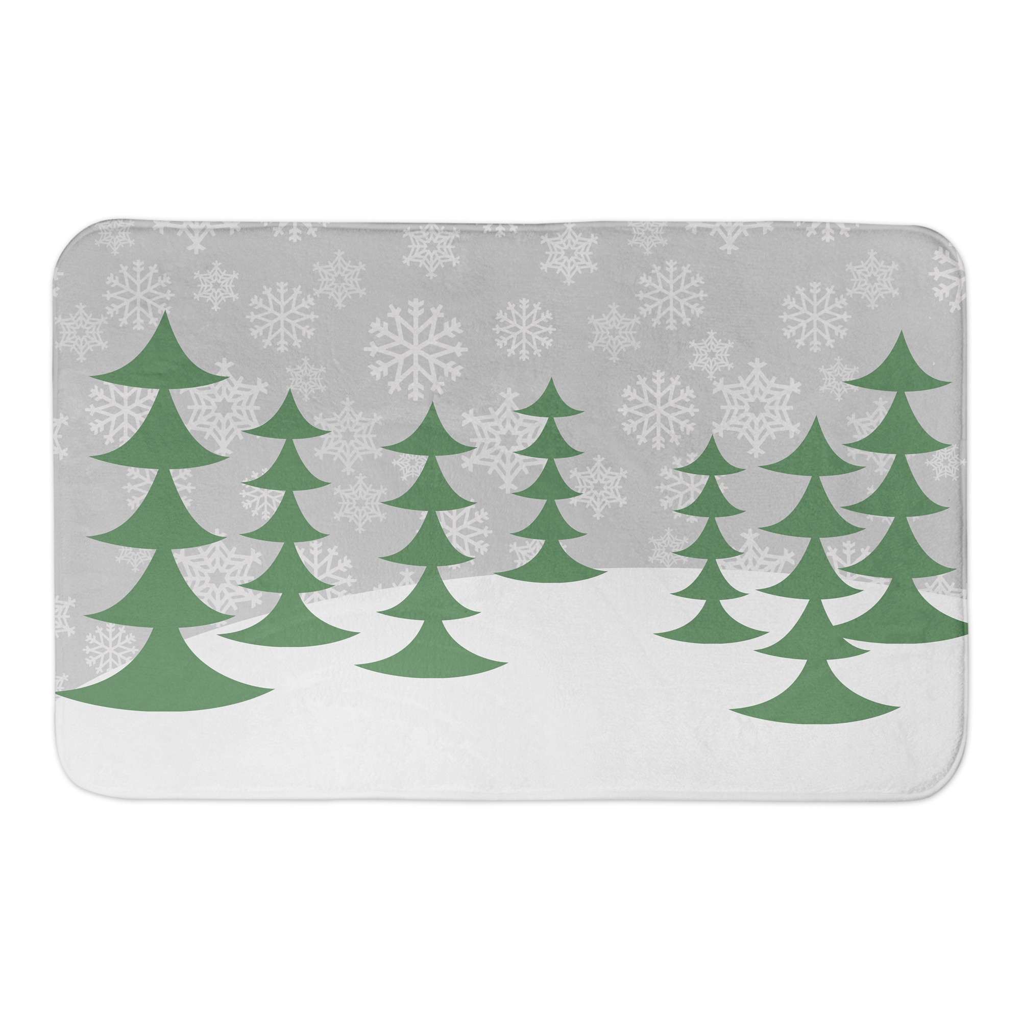 Graphic Christmas Trees 34x21 Bath Mat