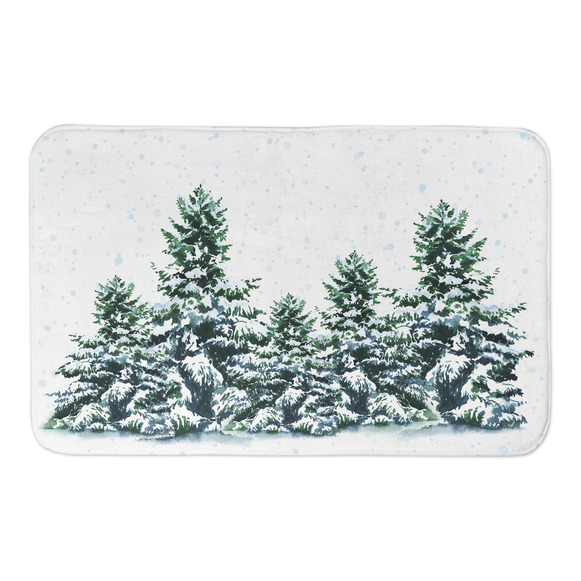 Snowy Winter Forest 34x21 Bath Mat