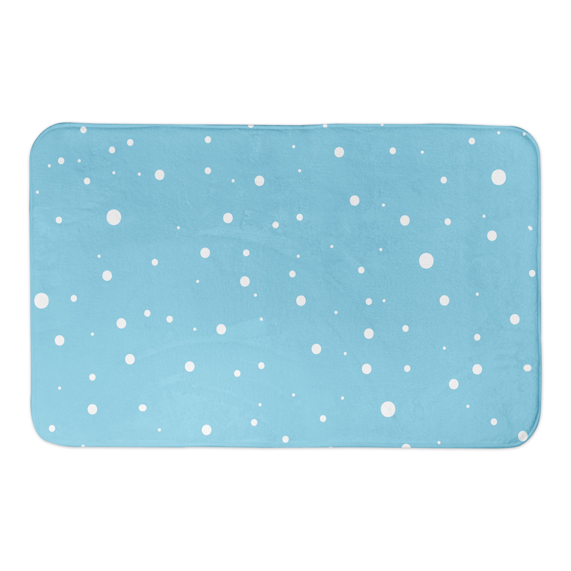Light Blue Snow Pattern 34x21 Bath Mat