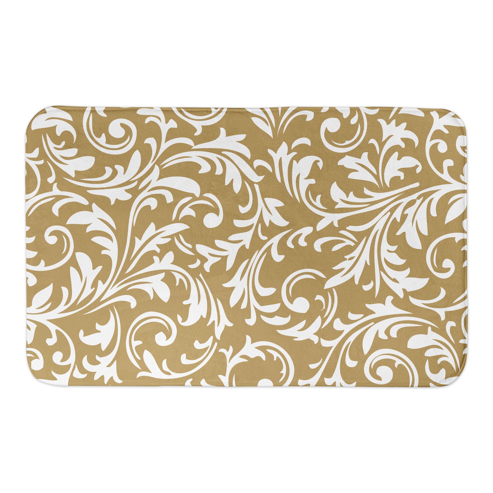 Gold Baroque Pattern 34x21 Bath Mat