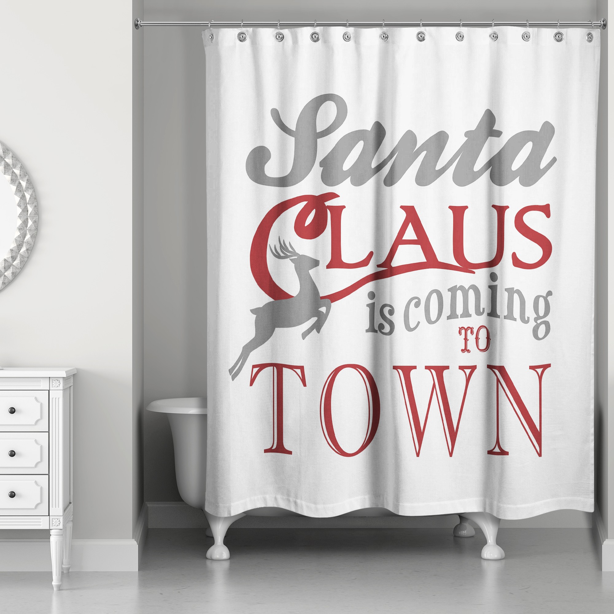 Santa Claus is Coming to Town 71x74 Shower Curtain