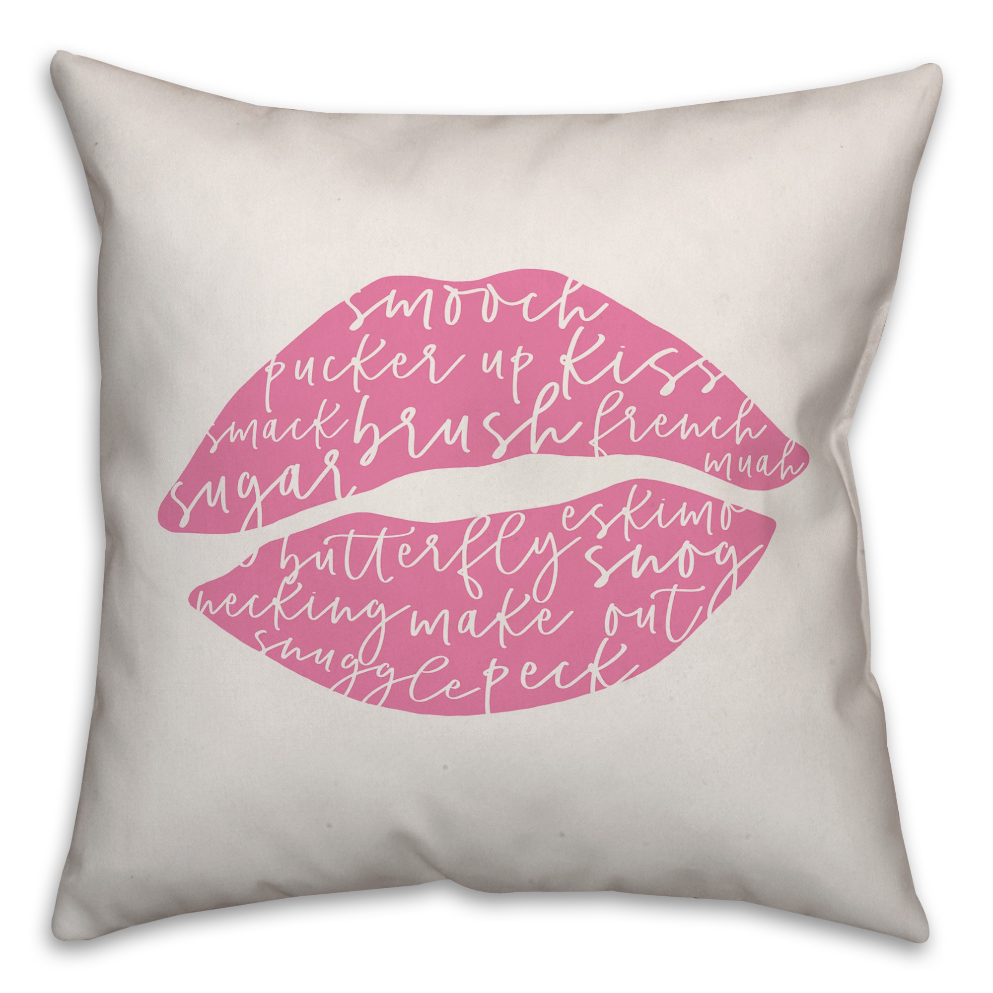 Smooch Script Pink Pillow
