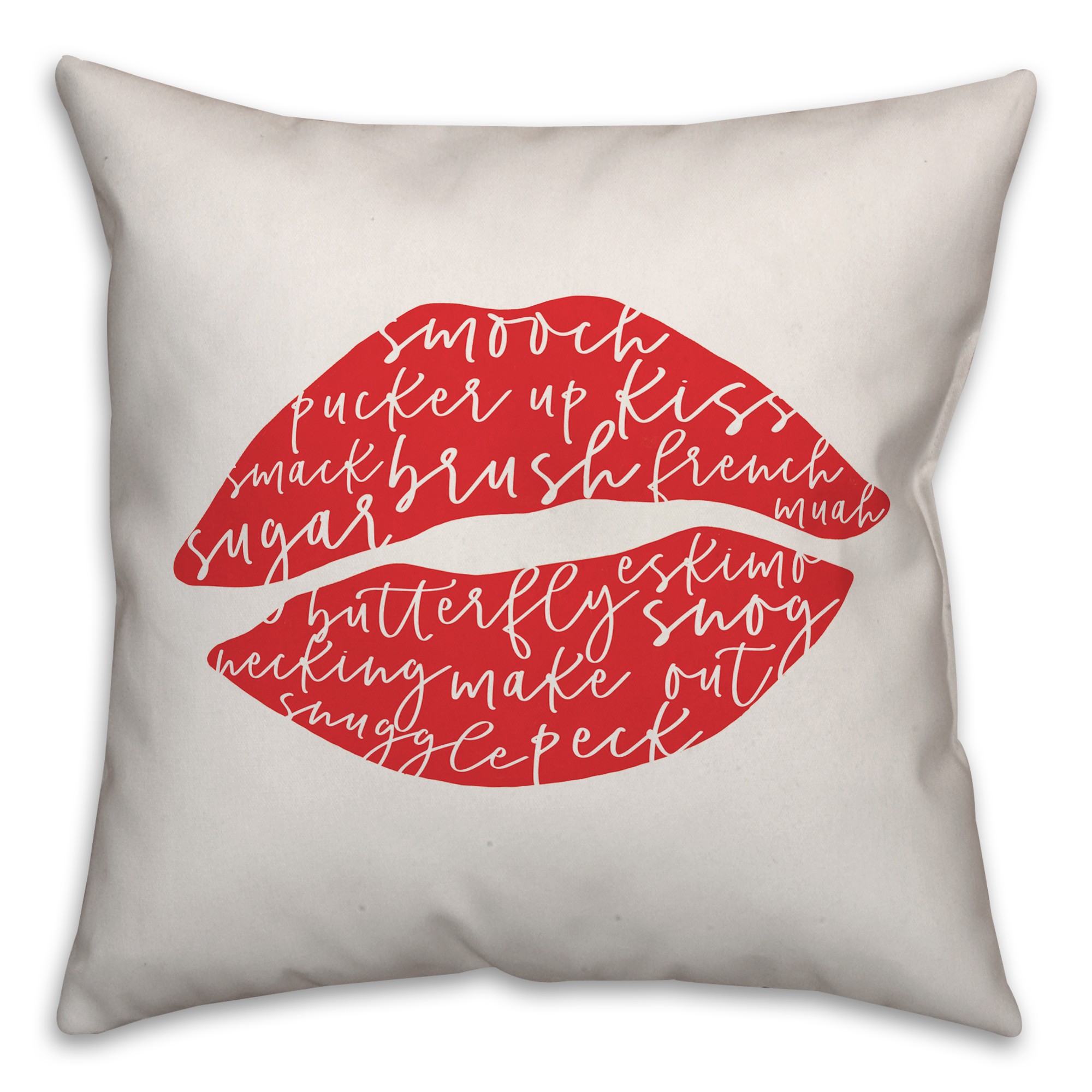 Smooch Script Red Pillow