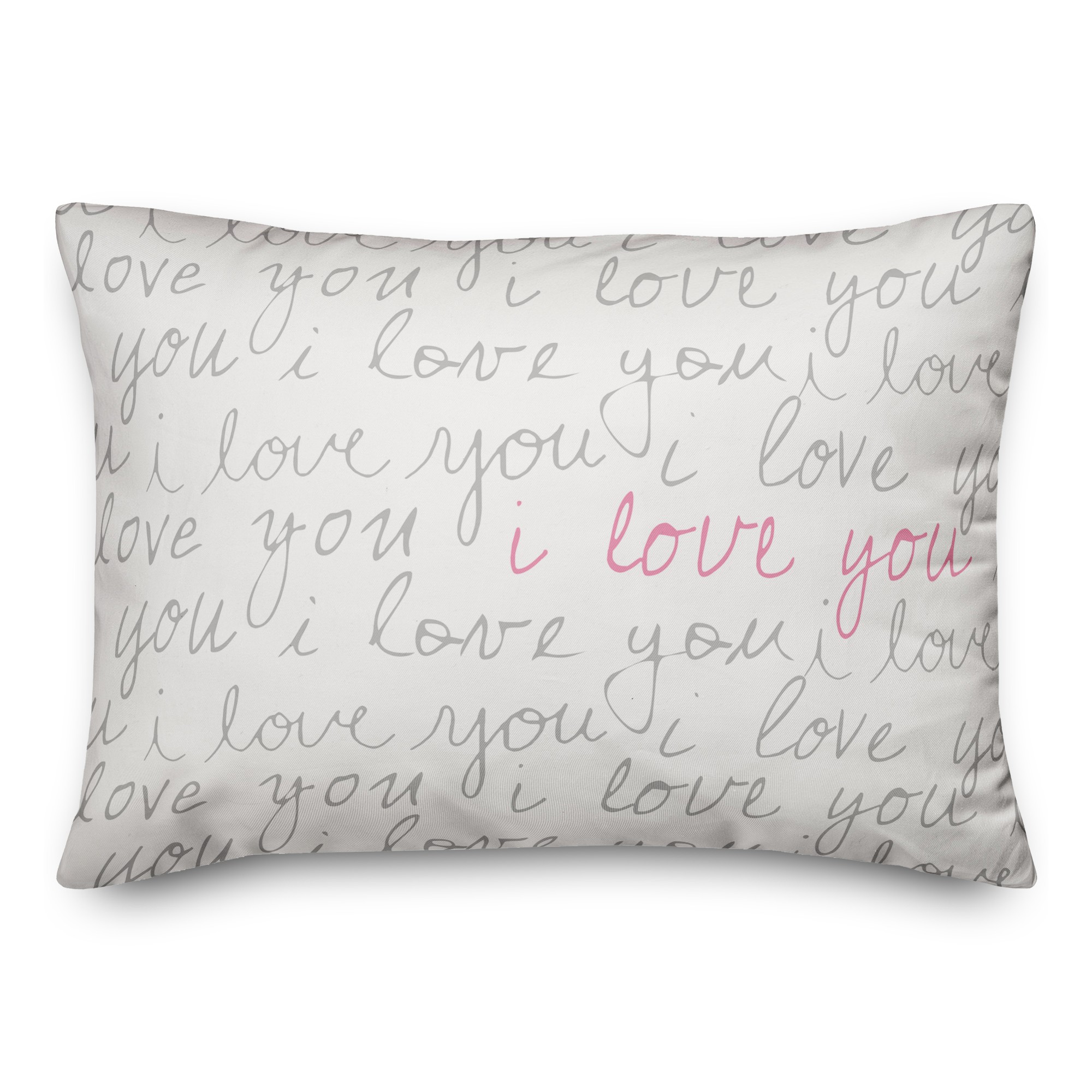 I love you script 14x20 Spun Poly Pillow