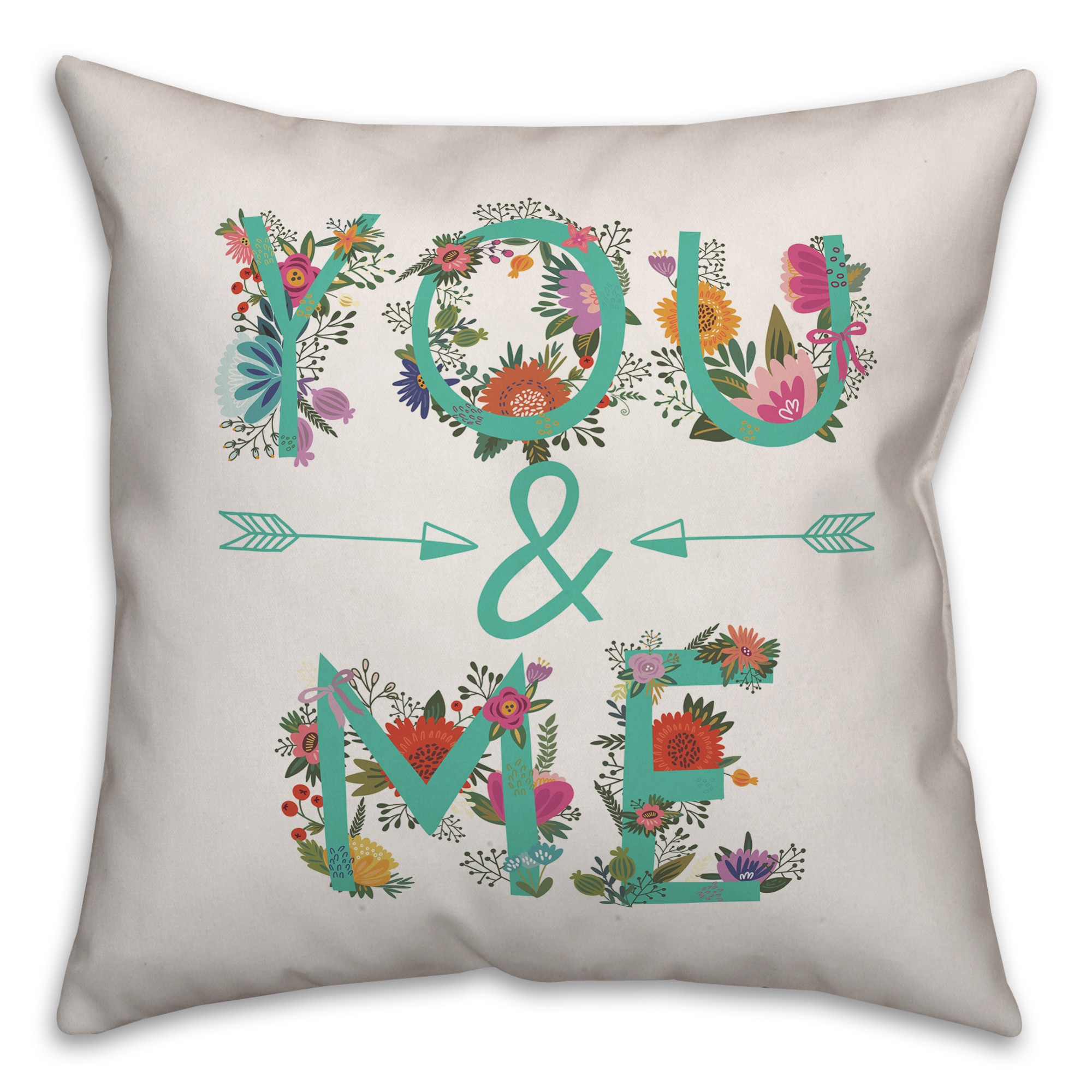 You & Me Floral Pillow