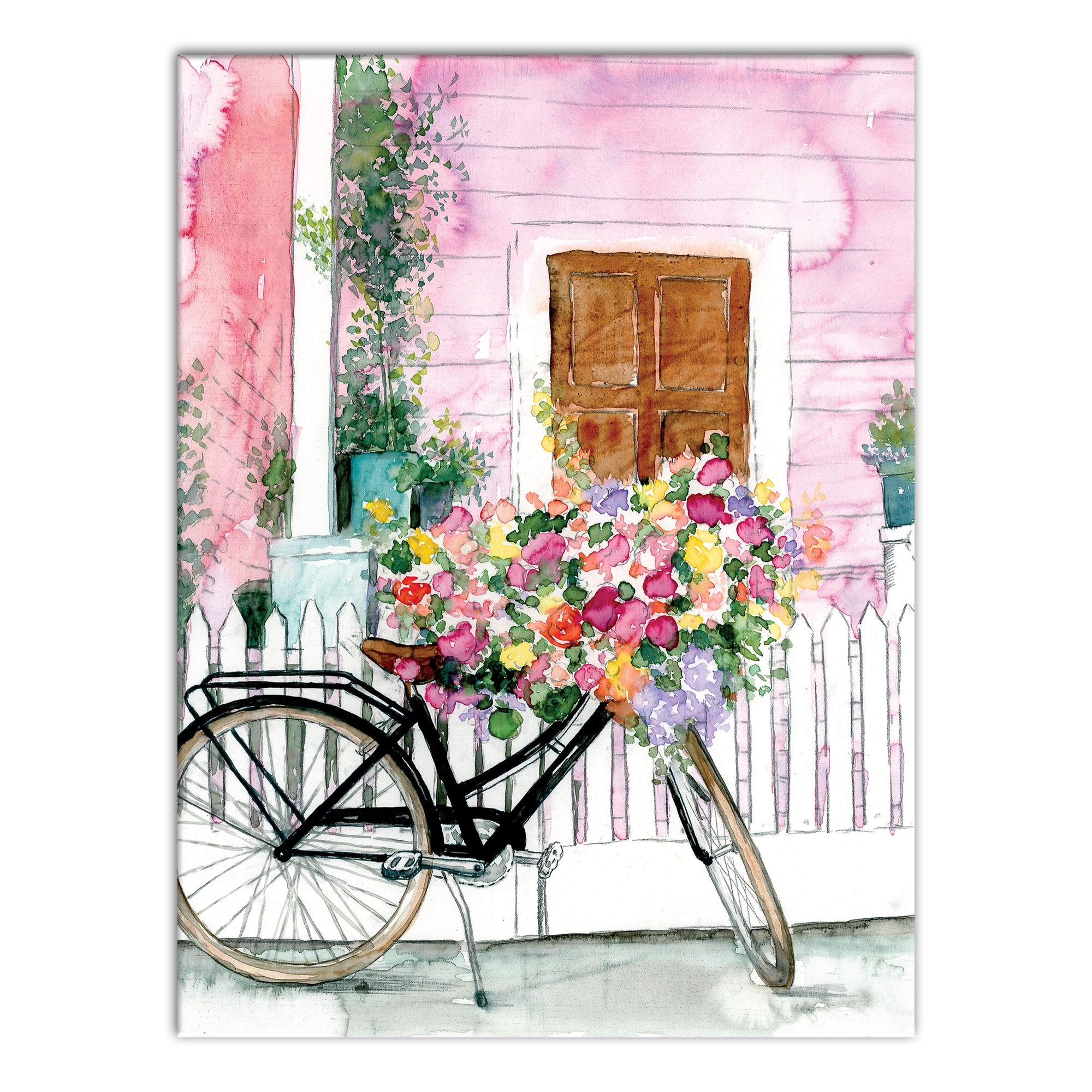 Flower Delivery Bike Canvas Wall Art