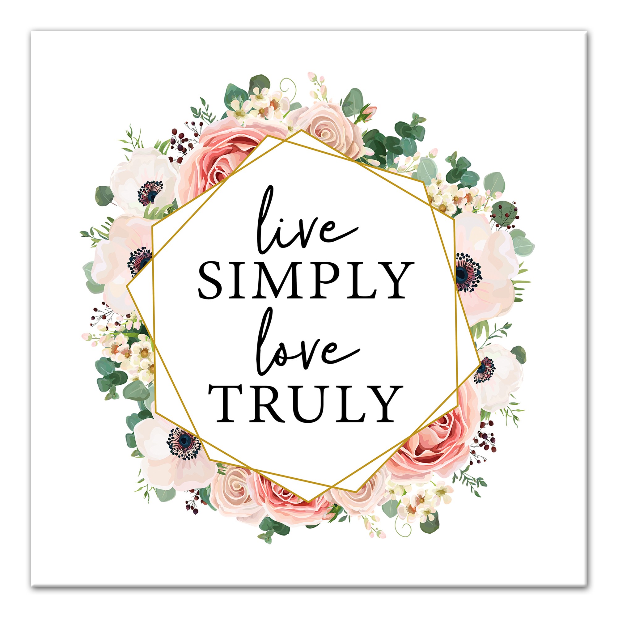 Live Simply, Love Truly Canvas Wall Art