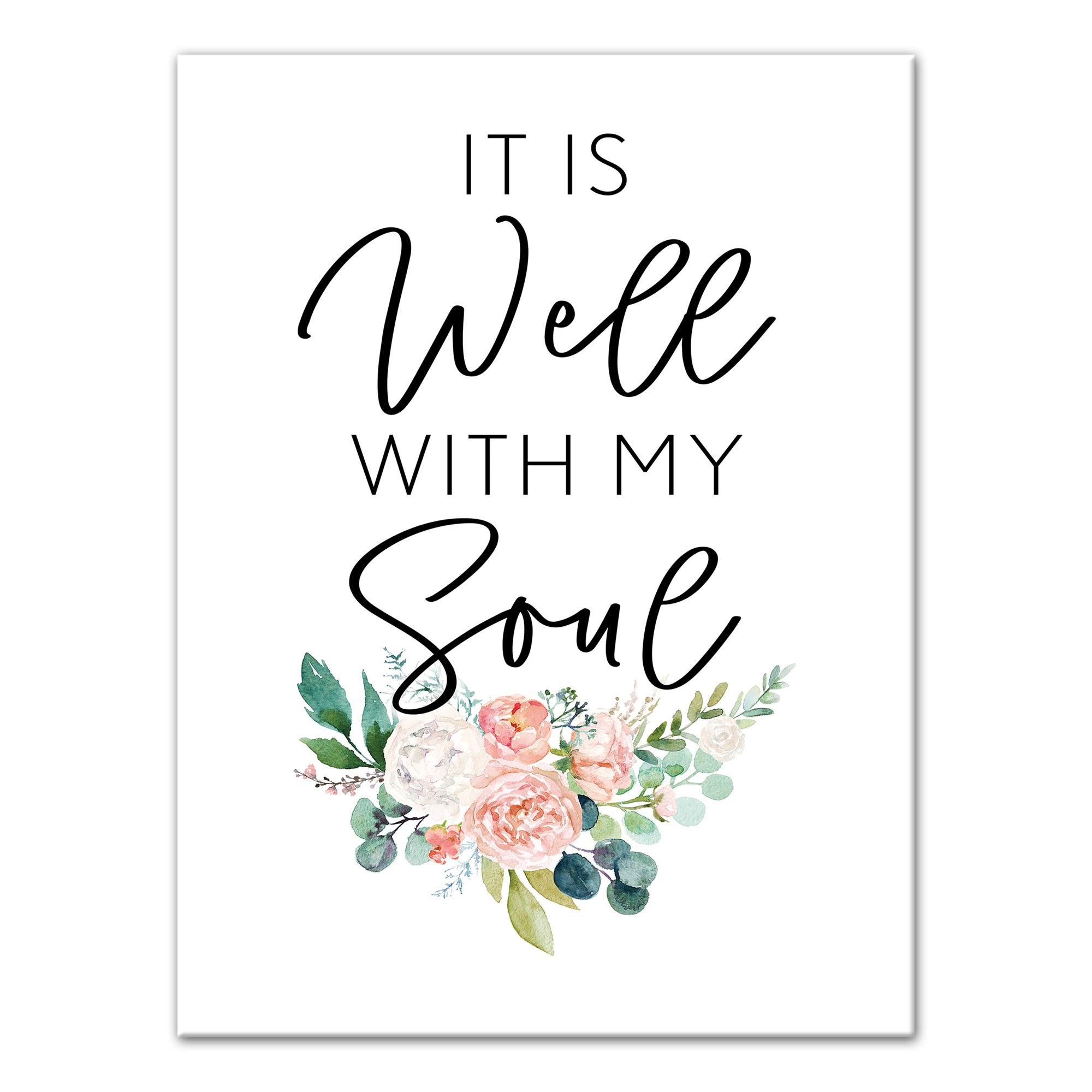 It is well with my soul floral Canvas Wall Art