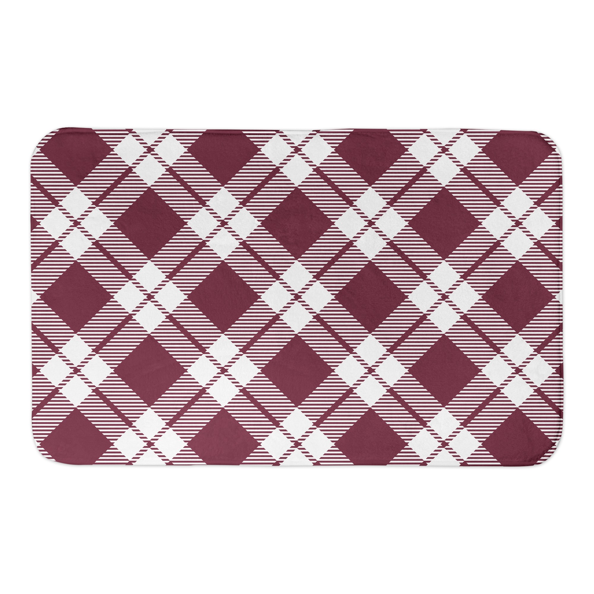 Maroon Diamond 34x21 Bath Mat