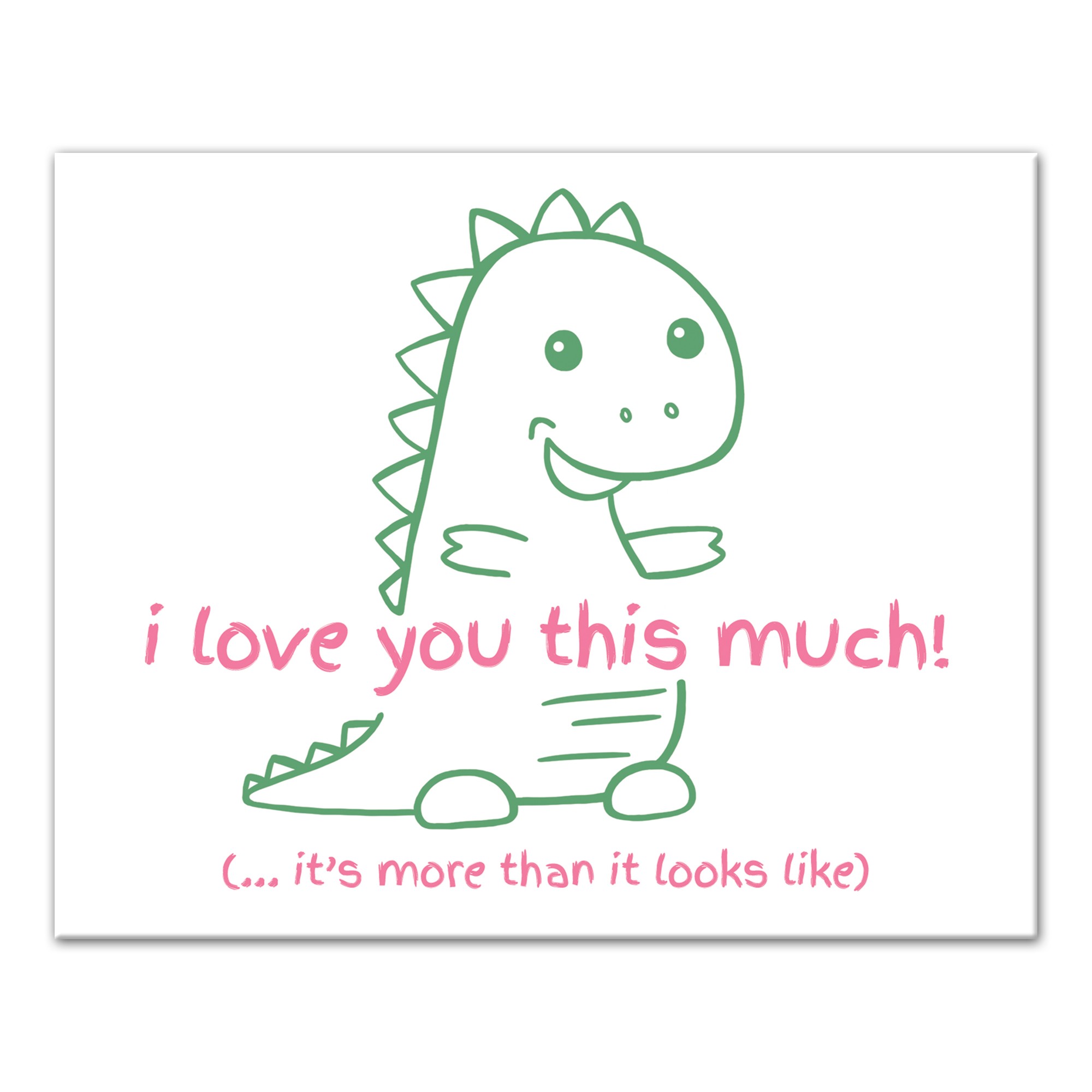 Love You This Much Dino Canvas Wall Art